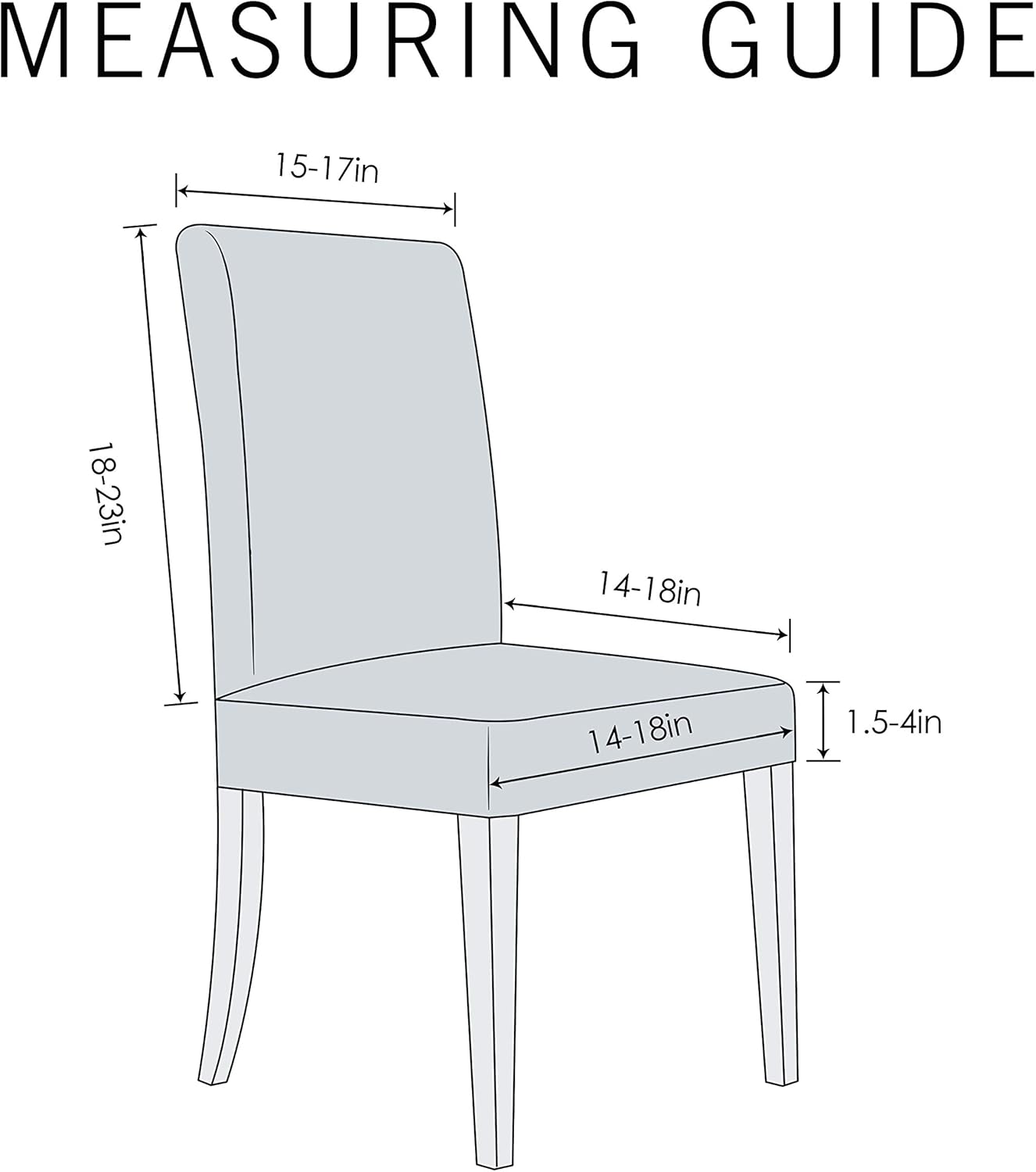 Everest Supply Paquete de 4 fundas para silla de comedor, poliéster, elastano, tela jacquard estirable para uso comercial, se adapta a la parte