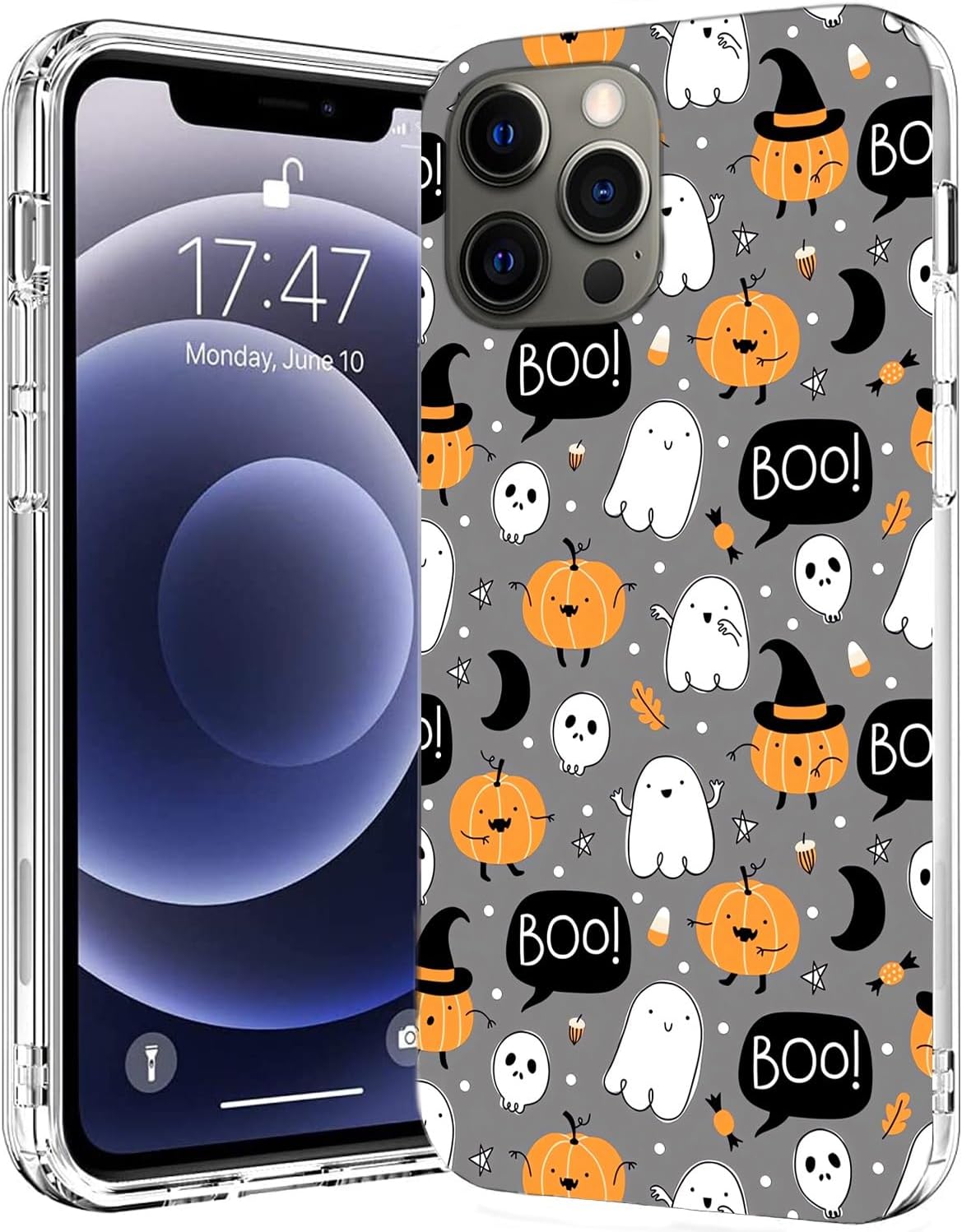 Bonita funda de teléfono fantasma de Halloween compatible con iPhone 14 Pro Max Witchy Pumpkin Halloween Boo funda para iPhone 14 Pro Max para