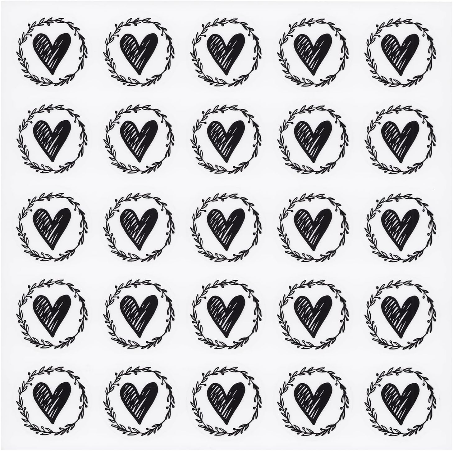 Paper Junkie Paquete de 250 calcomanías de corazón para tarjetas de felicitación, calcomanías de sobre para invitaciones de boda, tarjetas de