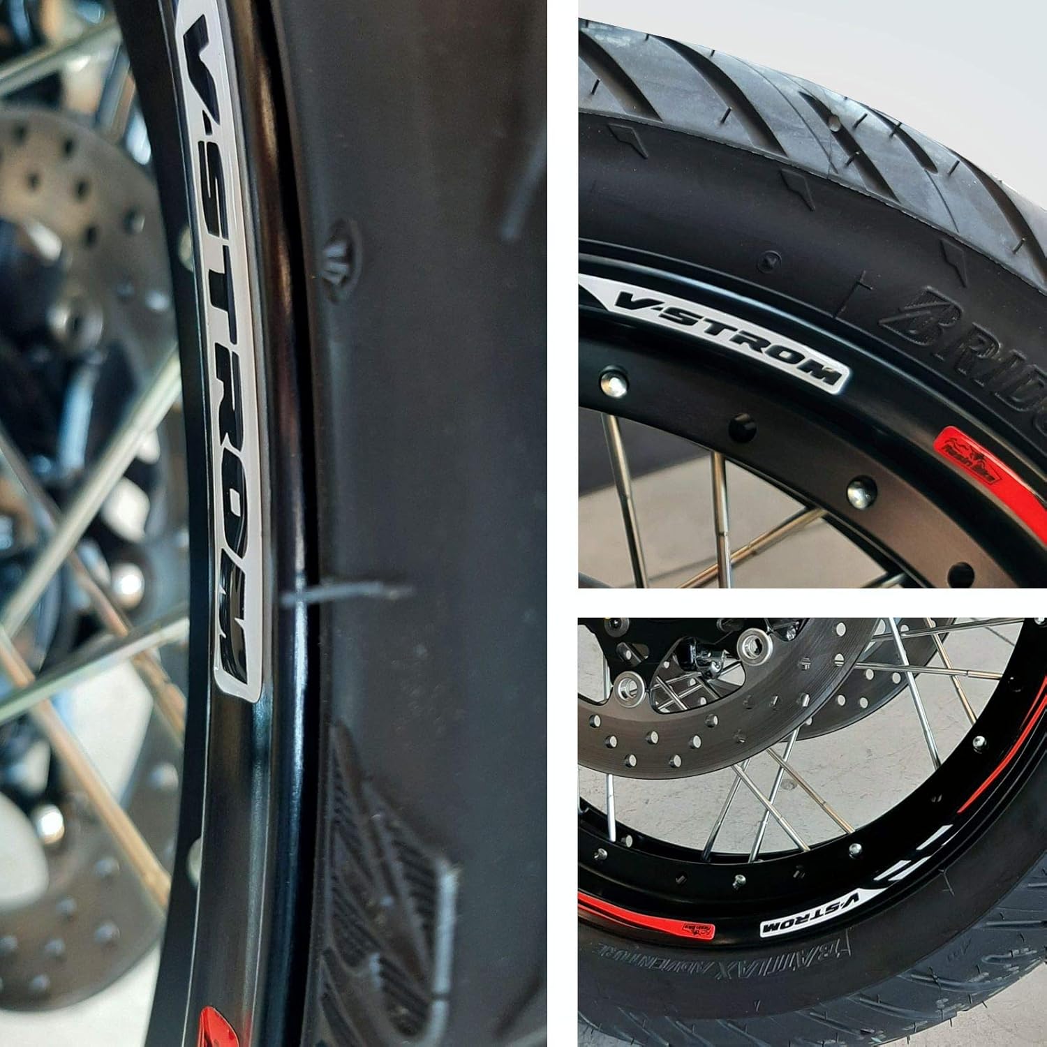 Adhesivos 3D para motocicleta compatibles con Suzuki V-Strom 1050 XT Orange. Ruedas de 17 pulgadas y 19 pulgadas con protección contra golpes y