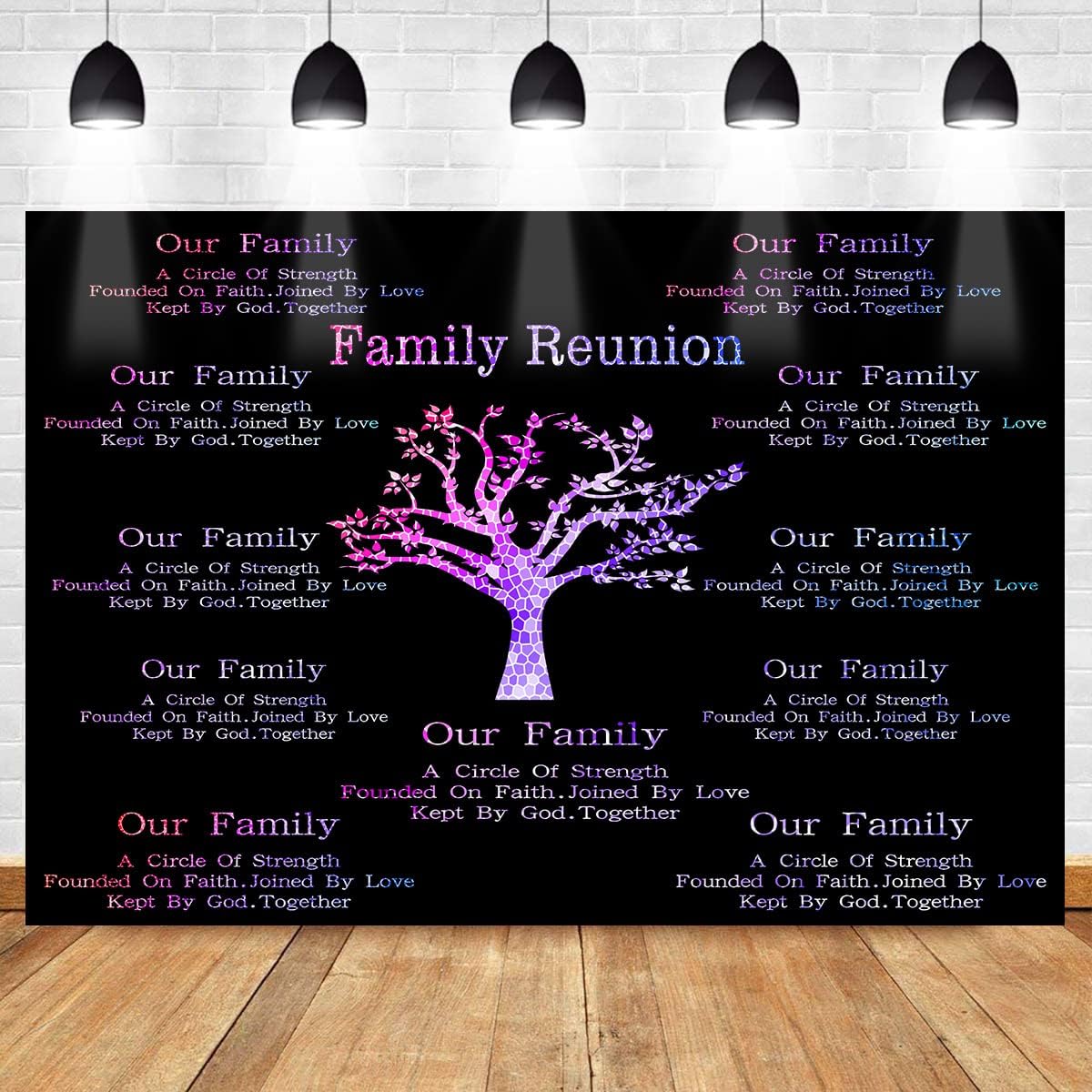 BJZSMT189 – Telón de fondo de reunión familiar de estilo morado para decoración de reunión familiar, decoración de reunión familiar, suministros de