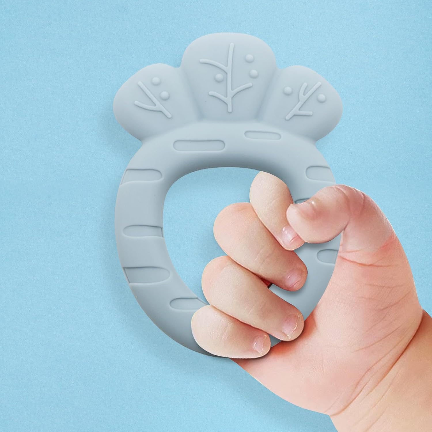 ACCKUO Juguetes de dentición para bebés de 12 meses, mordedor de silicona para exploración sensorial y alivio del dolor de dentición