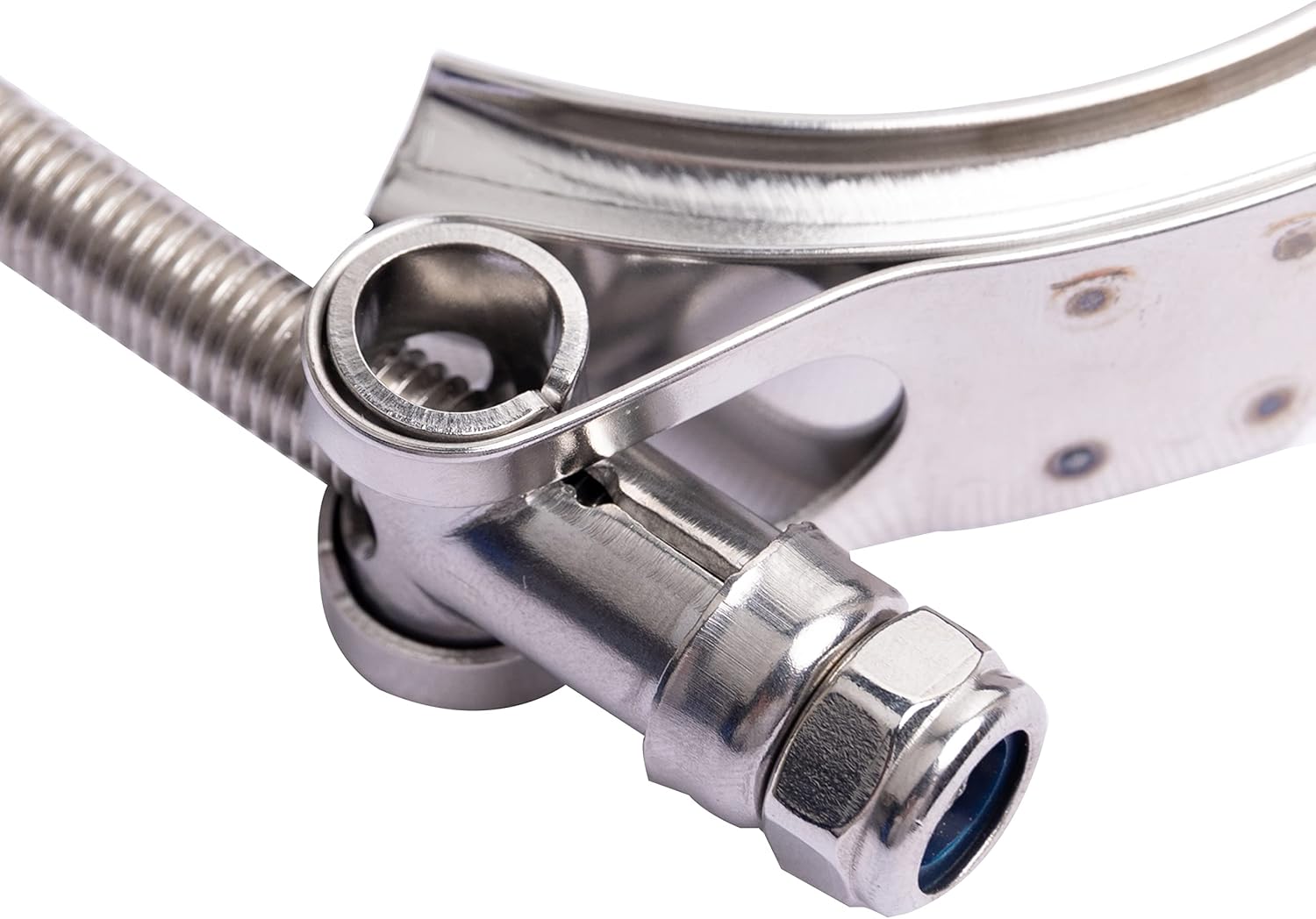 Abrazadera de escape turbo de acero inoxidable 304 de liberación rápida de 2.5 pulgadas con brida hembra macho
