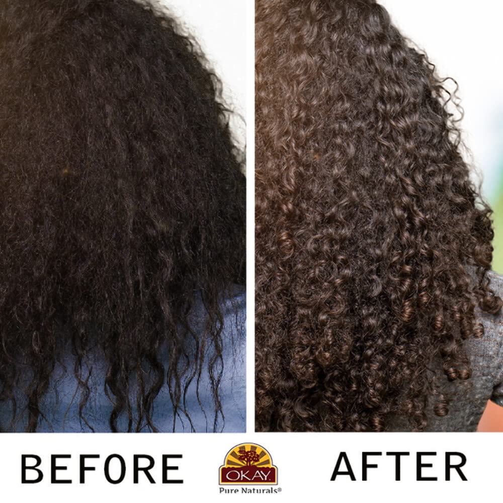 OKAY Máscara para el cabello con aceite de ricino jamaicano negro, para todo tipo de cabello y texturas, evita daños para un crecimiento máximo,