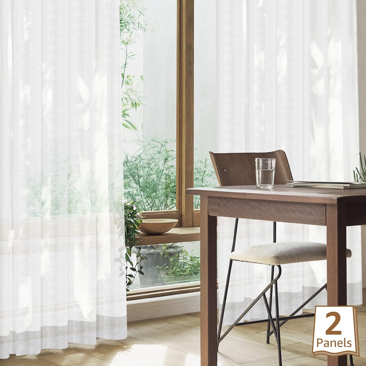 KURENAI – Cortinas de privacidad de 100 % poliéster reciclado, transparentes de Fujin, hechas en Japón, privacidad diurna, bloqueo UV, plisadas,