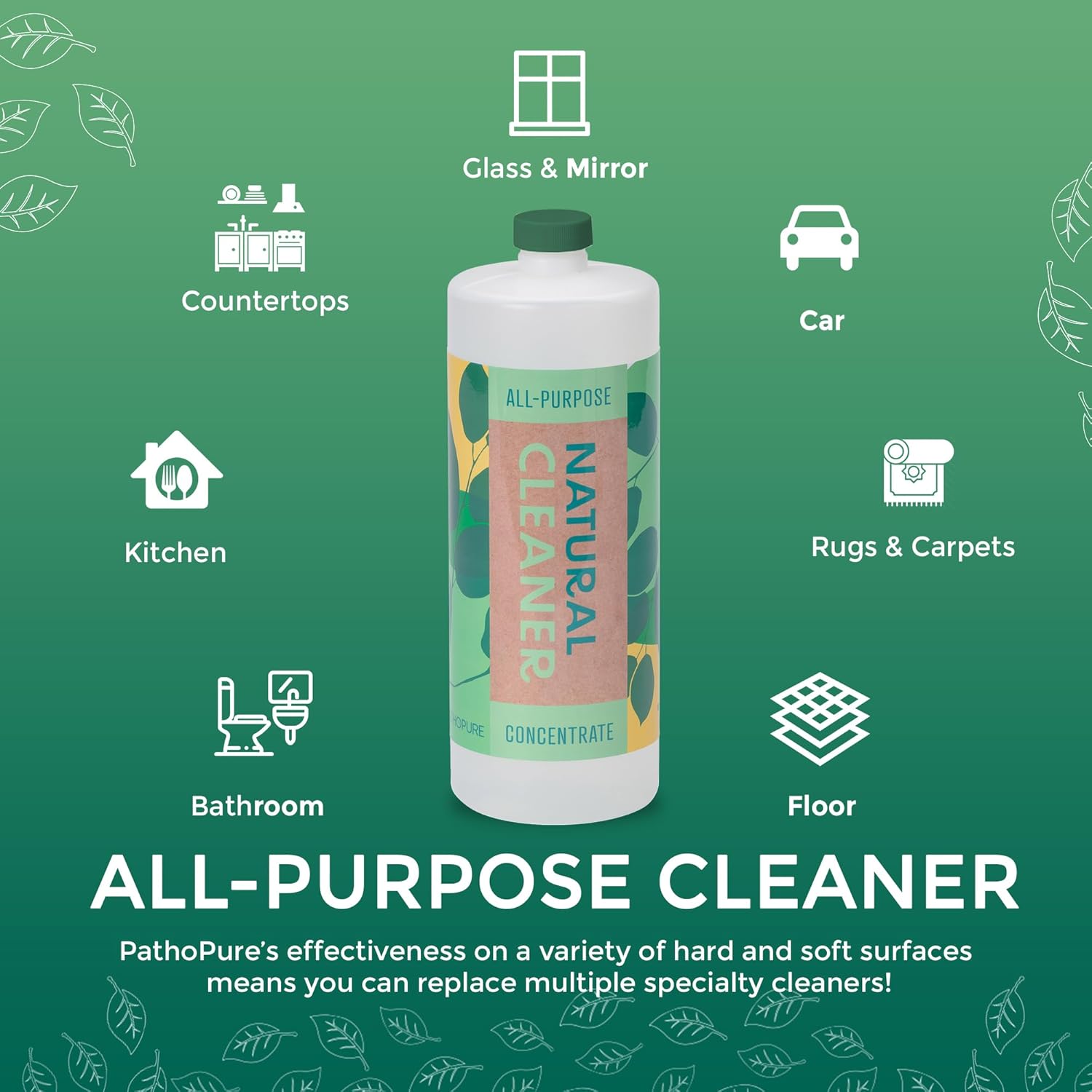 PathoPure – Limpiadordesengrasante natural, concentrado y multiusos, concentrado de 32 onzas para botellas de 16 a 16 onzas, fabricado en Estados