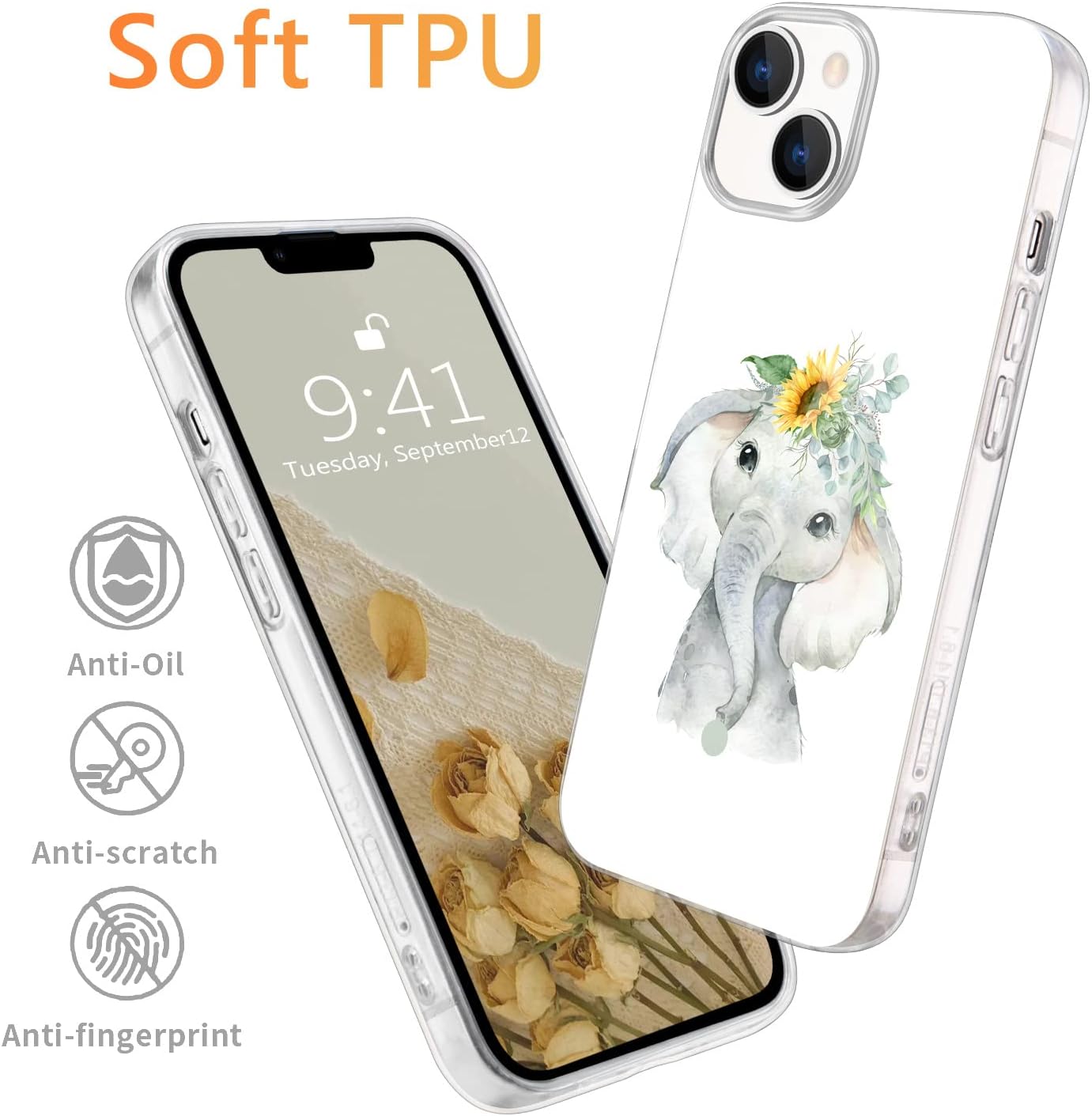 JOYLAND Qiusuo – Funda compatible con iPhone 11, funda protectora de poliuretano termoplástico transparente a prueba de golpes, diseño de moda y