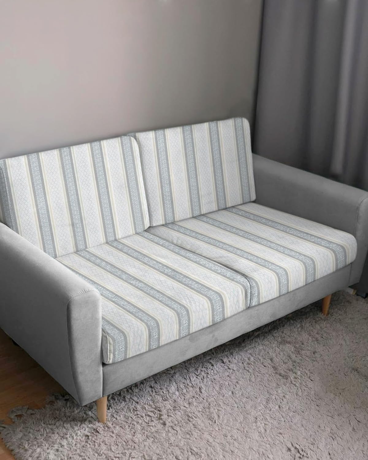Prime Leader Fundas de cojín para sofá, fundas elásticas para sofá, diseño étnico geométrico y flores, fundas protectoras de muebles para perros o