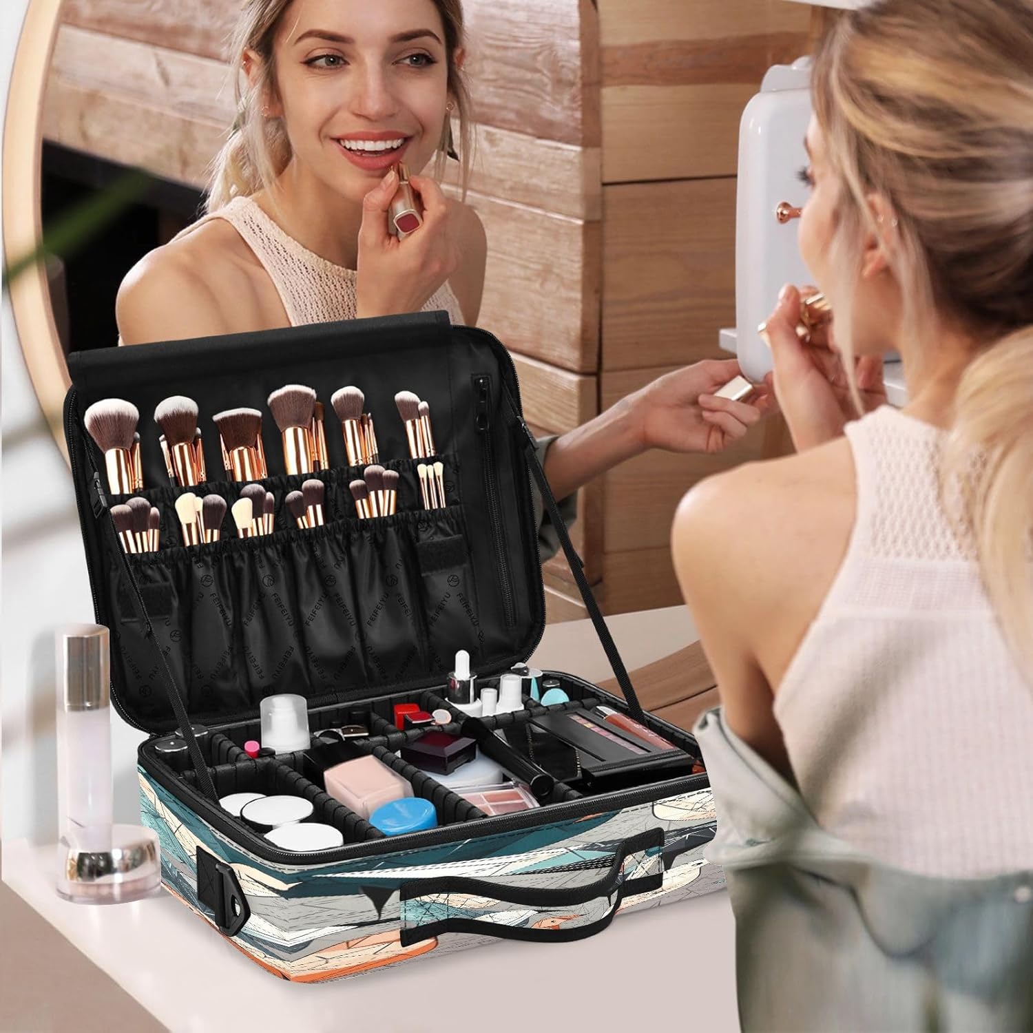 Bird Origami Amarillo Azul Verde Naranja Bolsa de Cosméticos Viaje Viaje Maquillaje Bolsa de Maquillaje Mujer Bolsa de Maquillaje Grande Bolsa