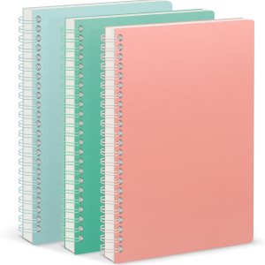 AEE FIRSONE Cuaderno de espiral, paquete de 3 cuadernos A5 a rayas de 5.7 x 8.3 pulgadas, diario en espiral con encuadernación de doble alambre, AEE FIRSONE Cuaderno de espiral, paquete de 3 cuadernos A5 a rayas de 5.7 x 8.3 pulgadas, diario en espiral con encuadernación de doble alambre,