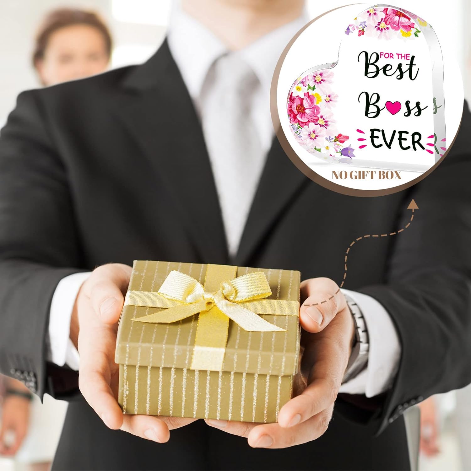 Regalos de corazón de acrílico para mujeres, los mejores regalos para jefes, el mejor jefe de la historia, para el día del jefe, cumpleaños,