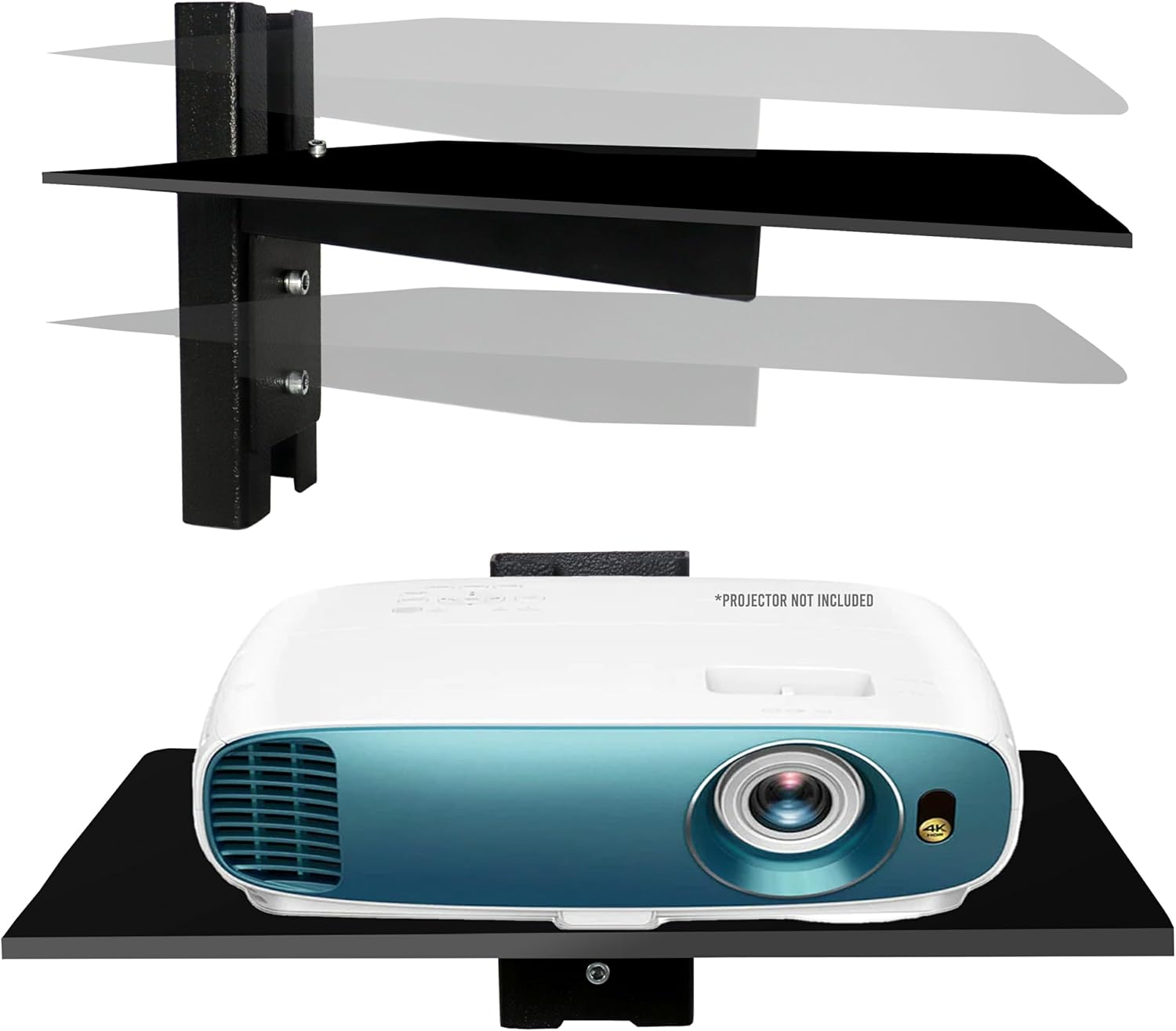 SIMOND STORE – Estante flotante para proyector – Estantes centrales de entretenimiento de pared – Estantes flotantes para TV, reproductores de DVD,