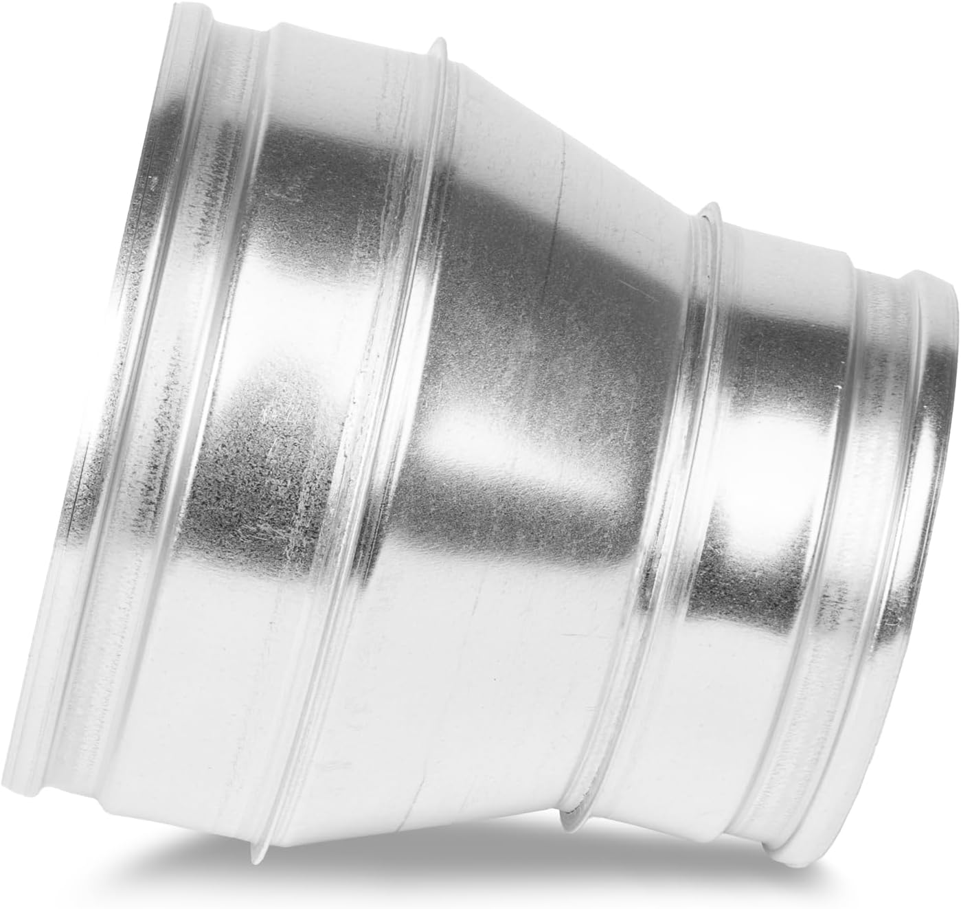 Reductor de conductos de ventilación de 8 a 6 pulgadas – Conector redondo de acero galvanizado – Montaje de conducto – Acoplamiento de aumento del