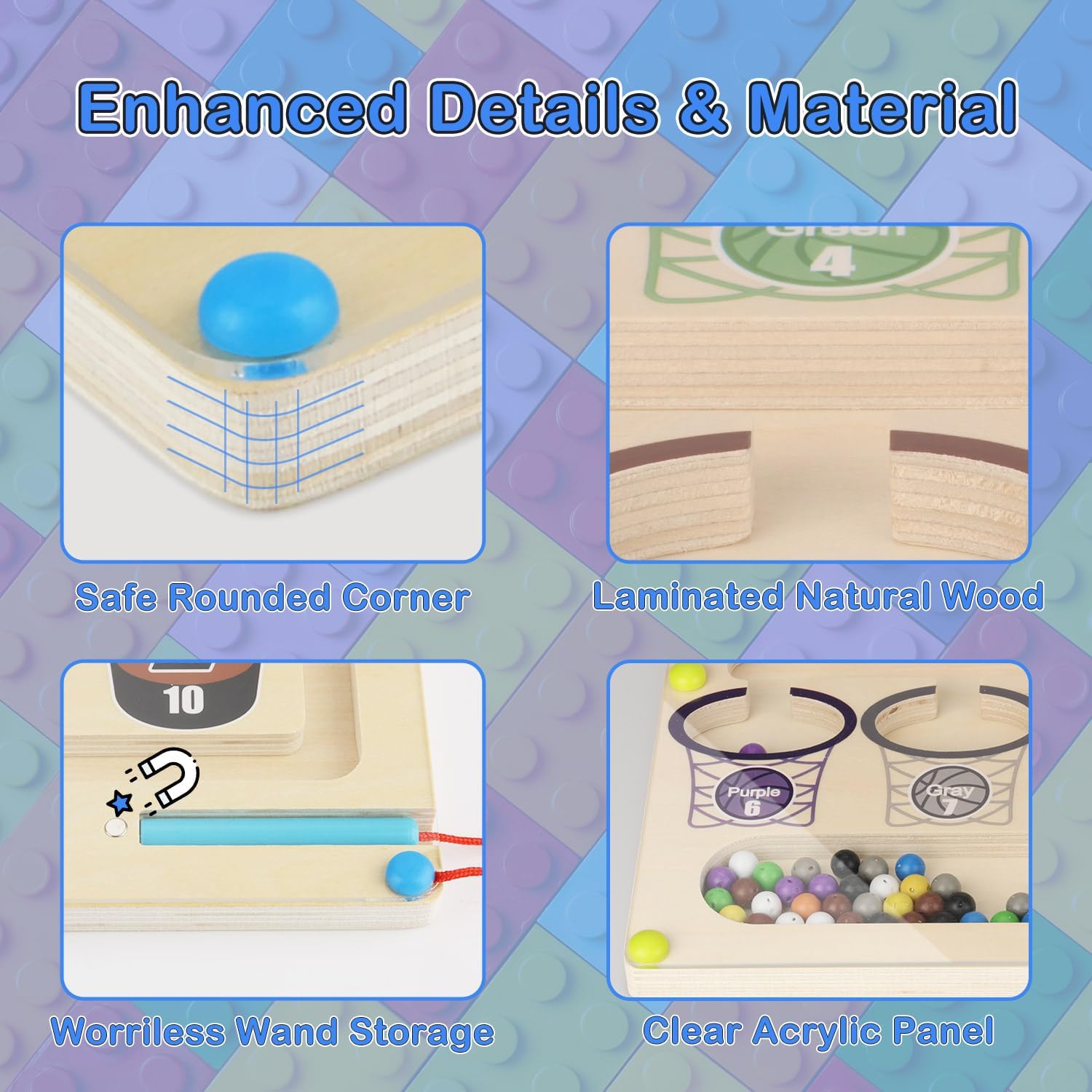 Montessori – Laberinto educativo de madera para clasificar y contar, regalo de aprendizaje para niños en edad preescolar, juguete de habilidades