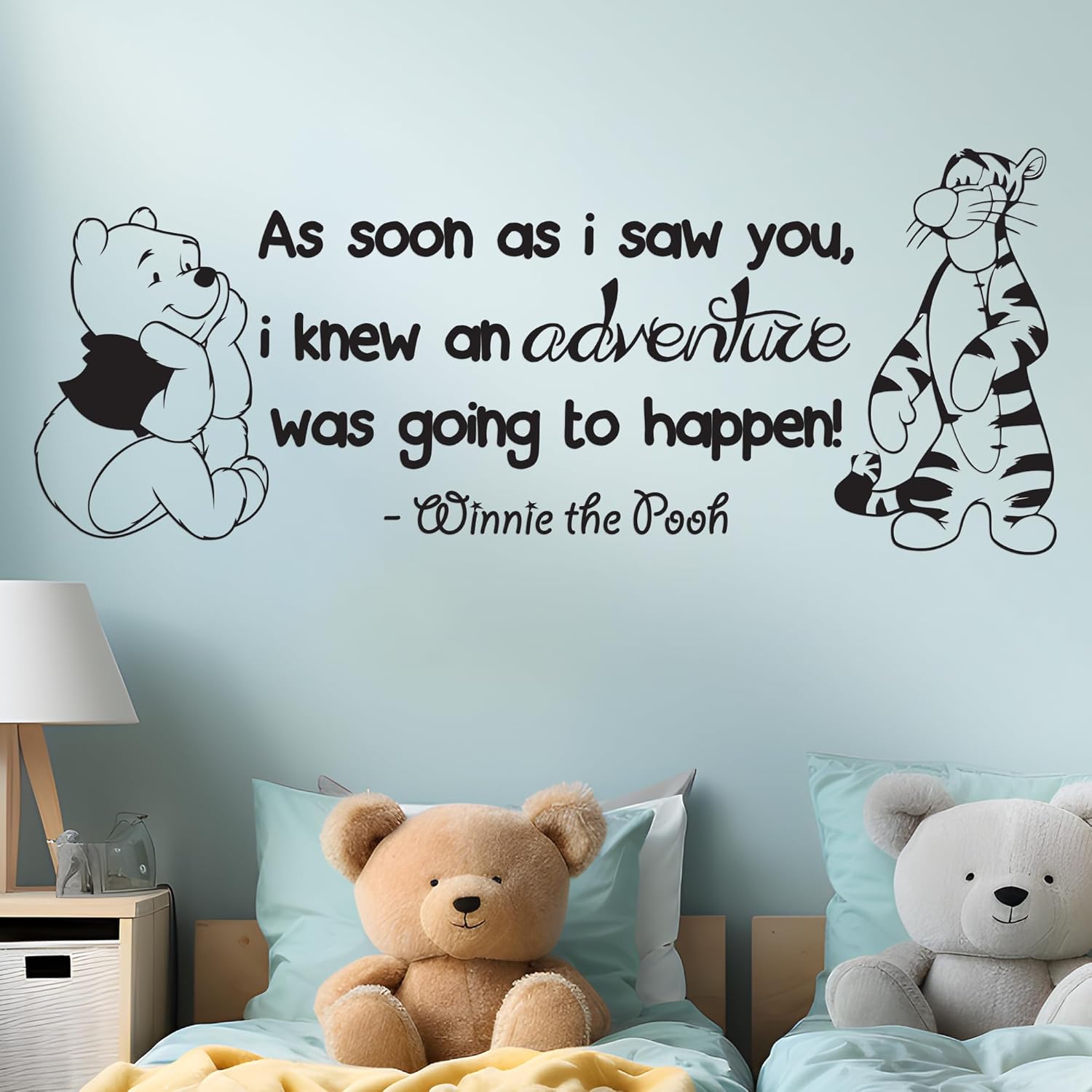 Winnie Pooh & Tigger – Calcomanía de pared para habitación de bebé, calcomanía para habitación de bebé (40 x 16 pulgadas de ancho)