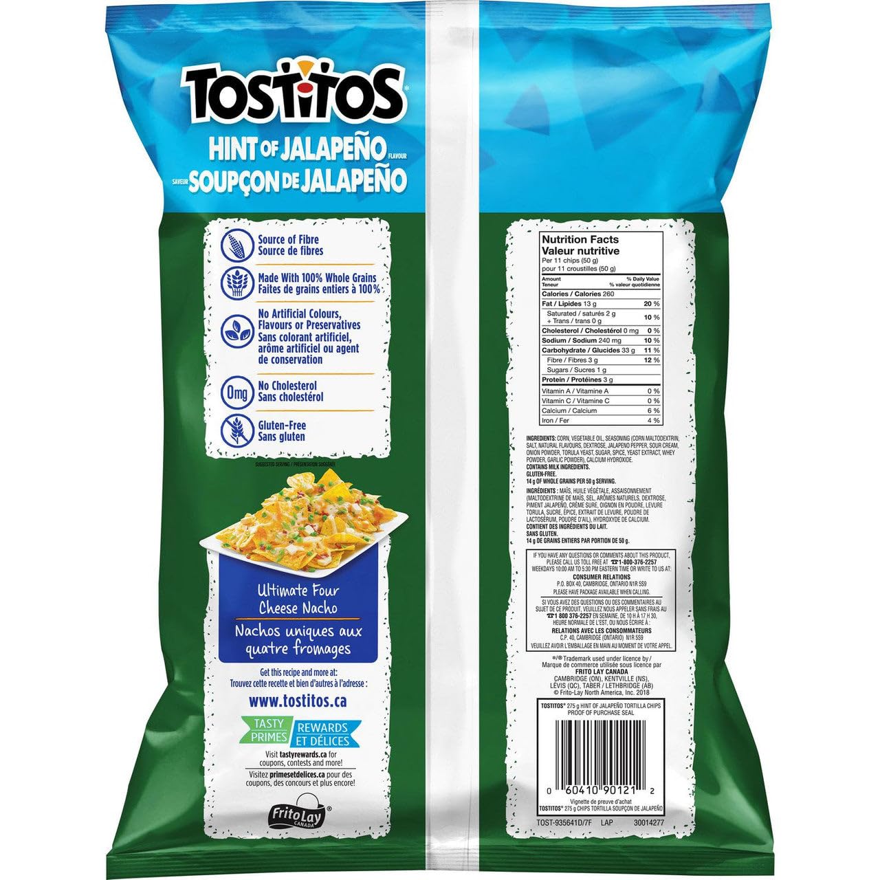 Tostitos Hint of Jal Tortilla Chips 275g9.7oz, paquete de 2 Importado de Canadá