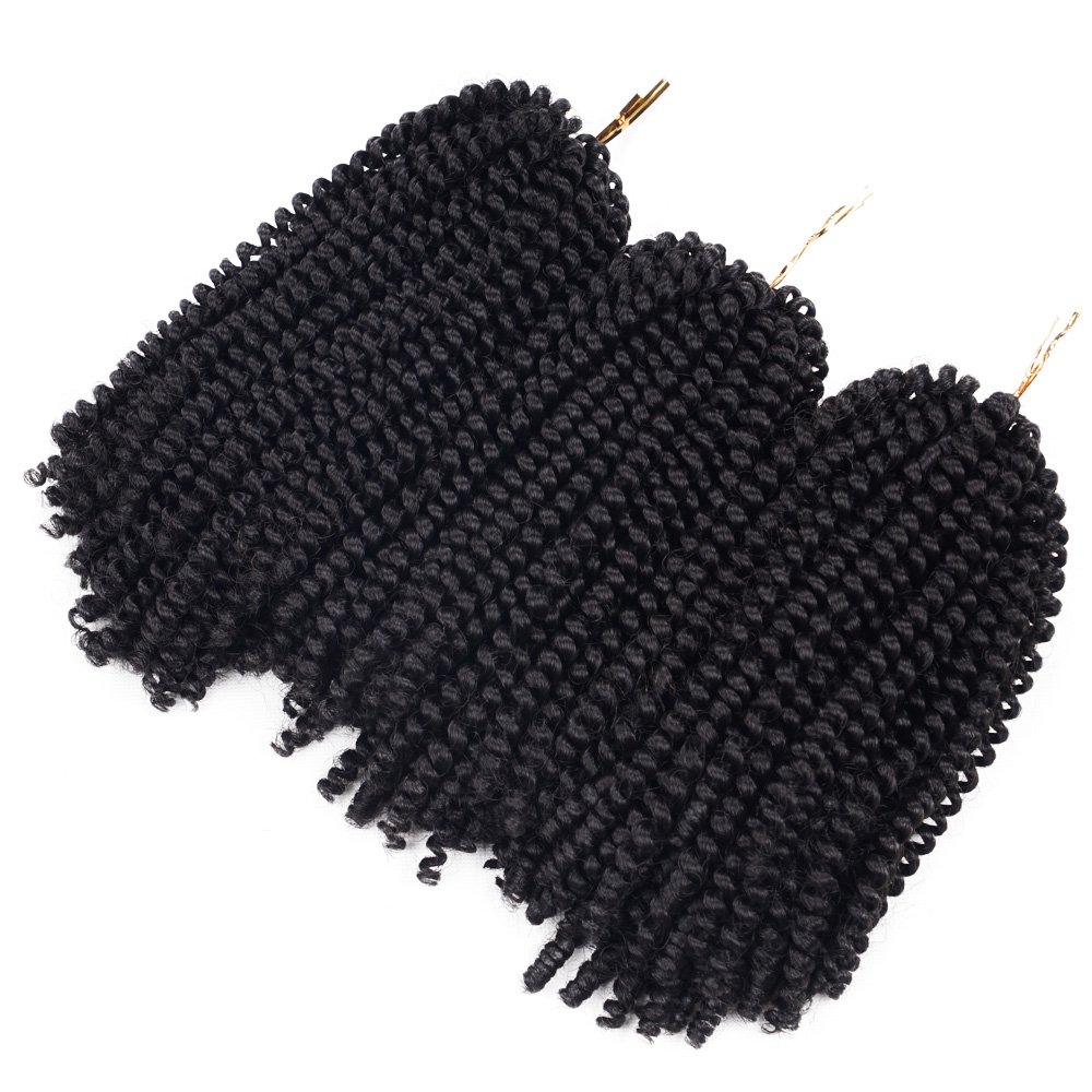 Paquete de 3 extensiones de trenzas de pelo muy rizado o trenzas africanas de pelo sintético de fibra resistente