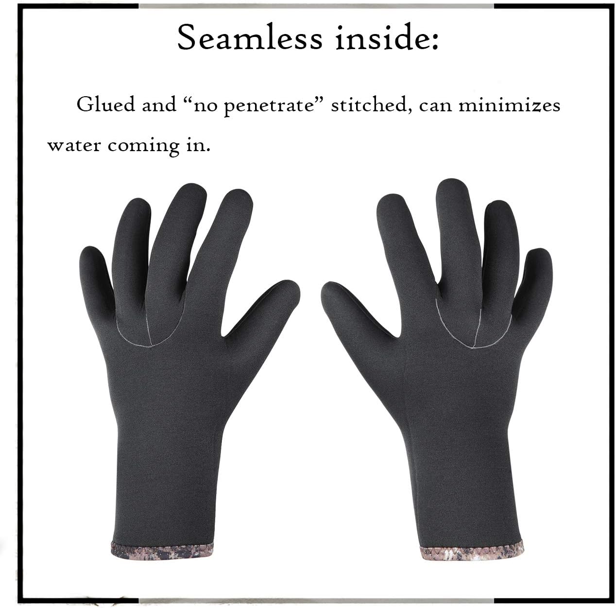OMGear Guantes de neopreno de buceo, guantes de neopreno de 0.118 pulgadas (0.118 in) térmicos flexibles con correa ajustable para la cintura para