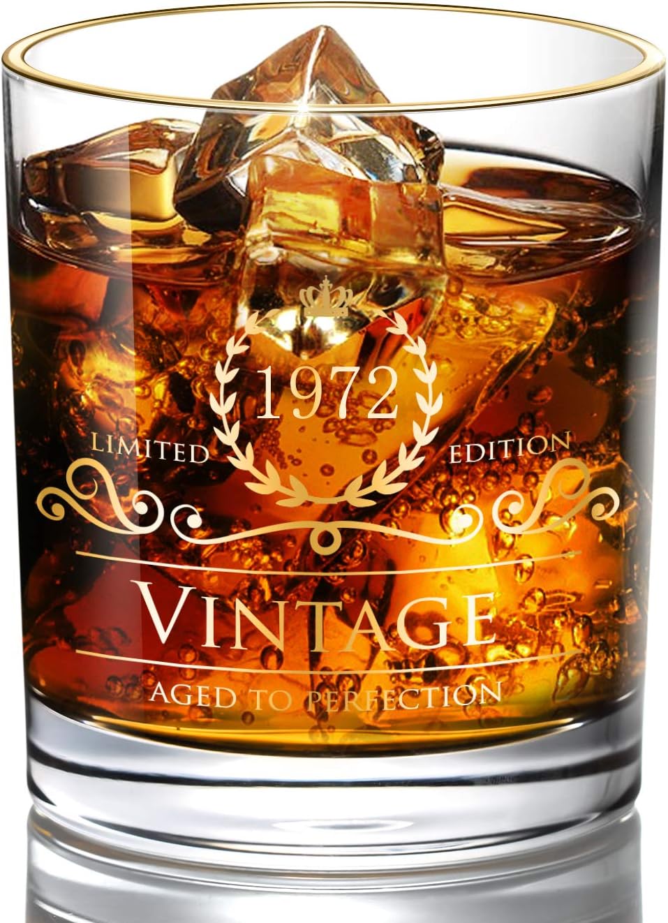 Vasos de whisky 1972, regalos de cumpleaños 52 para mujeres, hombres, damas de honor, regalo del día de la madre, regalo del padre, vidrio de