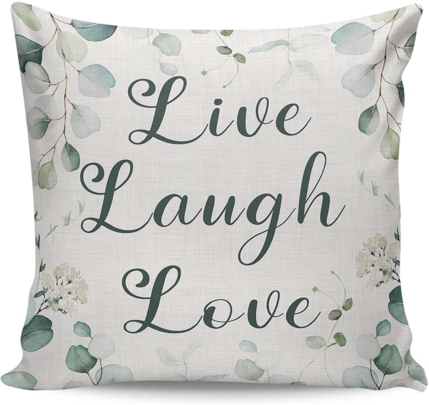 Eucalyptus Leaf Throw Pillow Covers Tropical Plants Retro Leaves Pillowcase Home Decor Cushion Case for Couch Sofa Bed 20″ x 20″, Super Soft &
