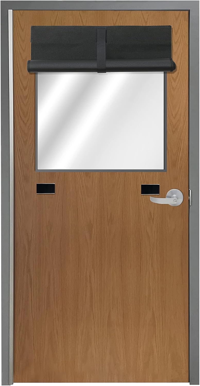 ALP – Persianas opacas para ventanas y puertas de aula en tela tradicional. Diseño patentado para oscurecer la habitación, bloquea vistas. Fabricado
