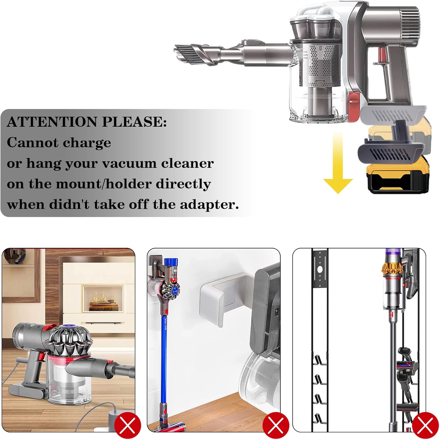 Adaptador de batería DW31A para aspiradora Dyson tipo A DC31 DC35 DC34 DC45, adaptador de conversión para batería de litio Dewalt de 20 V a batería