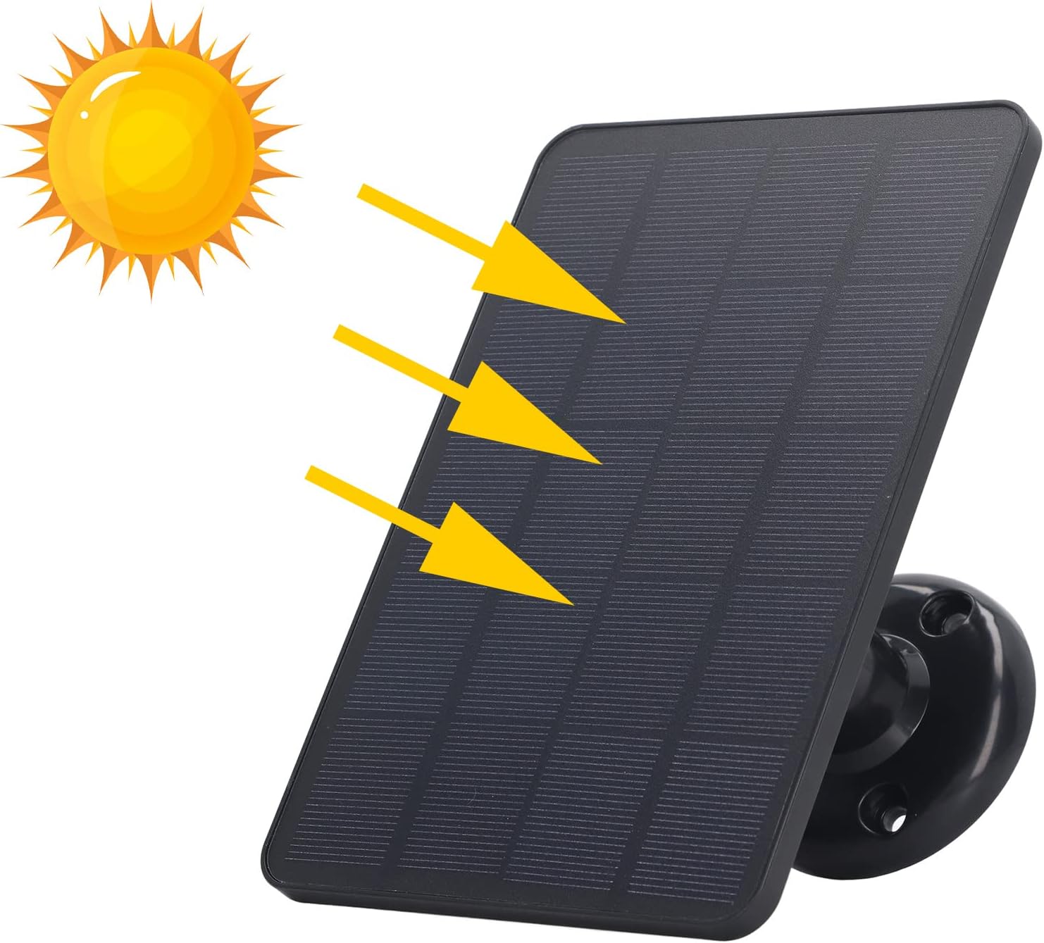 Diydeg Panel solar de 4W 5V para cámara exterior, para cámara de seguridad Ring con interfaz micro USB, para cámara Blink Floodlight, energía solar