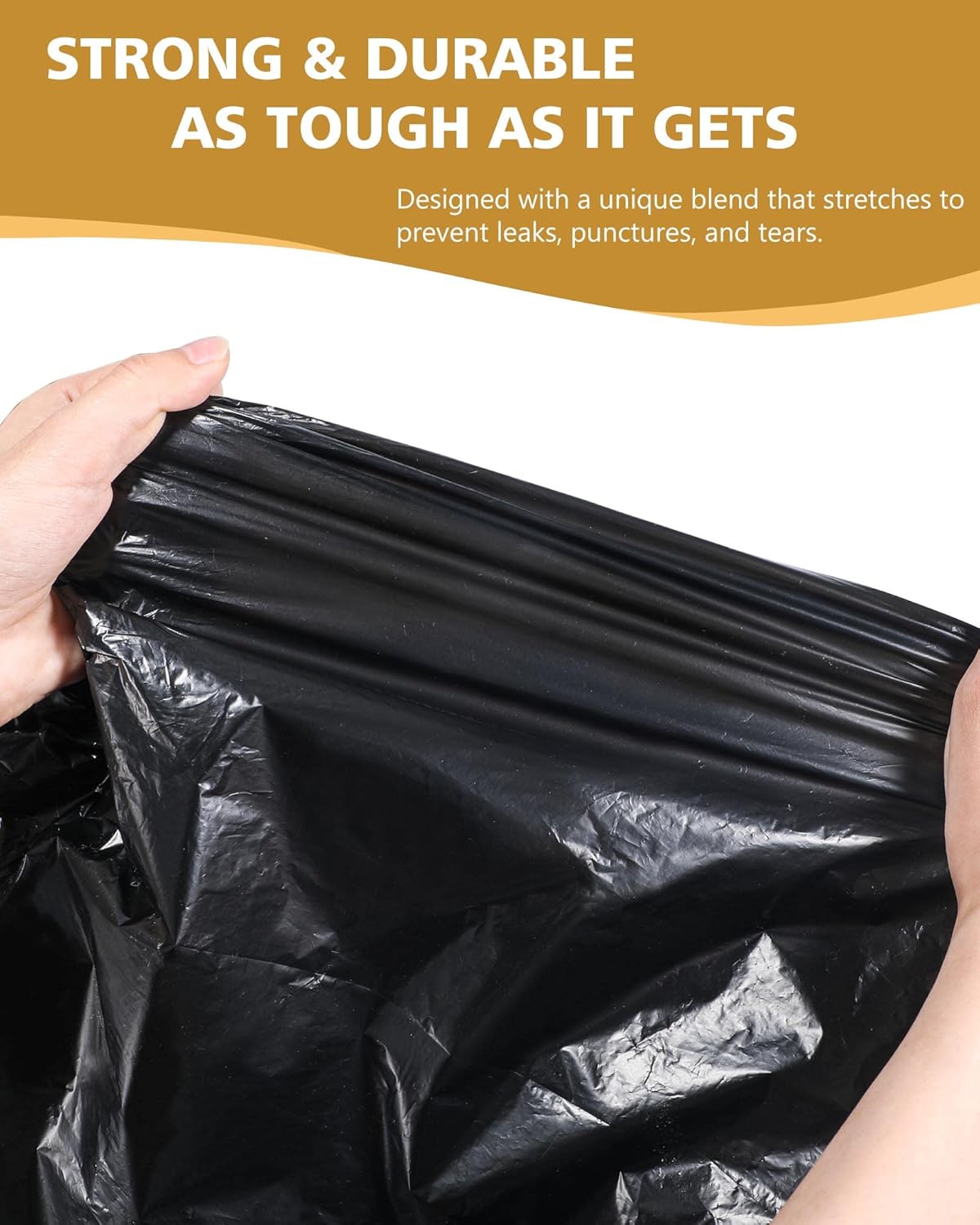 AYOTEE – Bolsas de basura grandes de 20 galones de color negro, de 30 x 35 pulgadas, de 20 galones de alto, con lazos, bolsas de basura de plástico