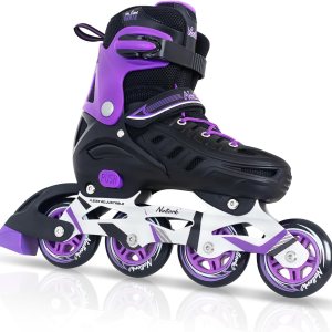 Nattork Patines en línea para niños y niñas, hombres y mujeres, 4 tamaños ajustables, patines de ruedas para principiantes para niños y adultos Nattork Patines en línea para niños y niñas, hombres y mujeres, 4 tamaños ajustables, patines de ruedas para principiantes para niños y adultos
