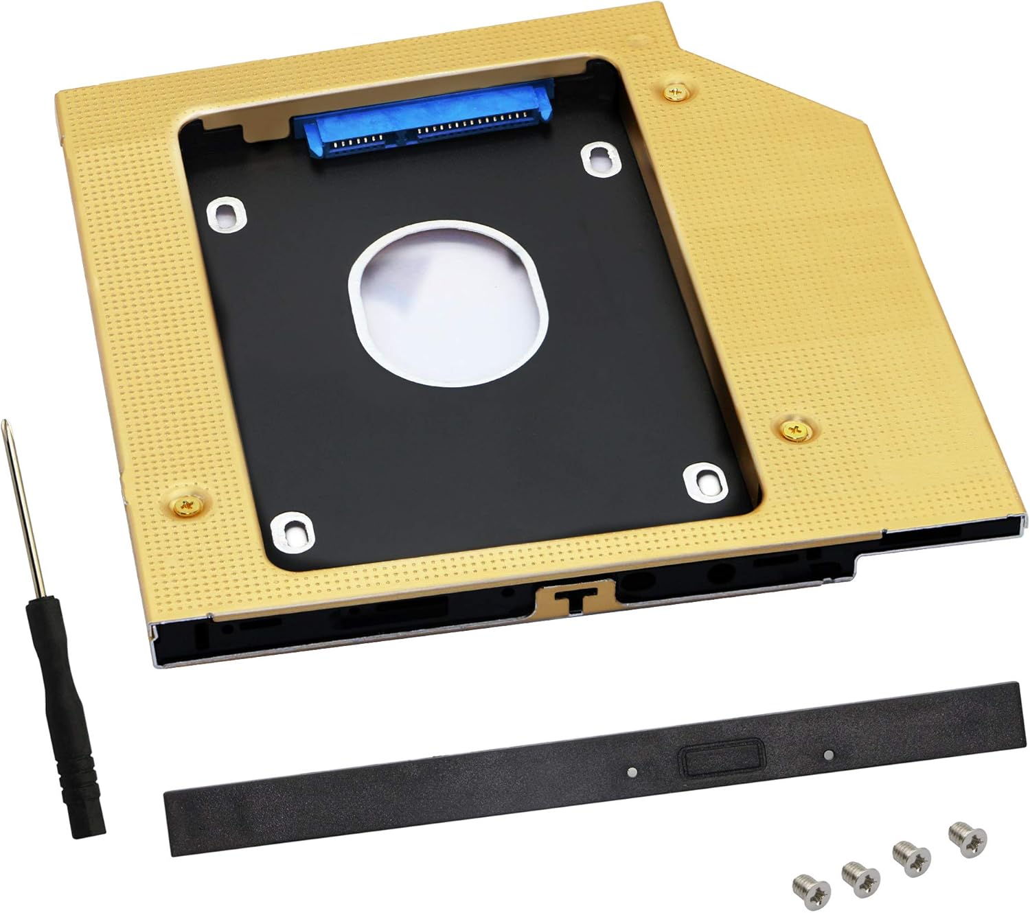 Bandeja de disco duro SATA de 2 unidad de disco duro SSD, bandeja universal de 0.374 in y 2,5 pulgadas para disco duro SATA-III y disco duro SSD,
