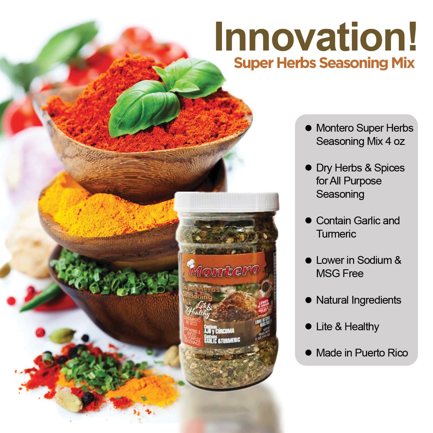Montero Sofrito Mix 3.5oz y Montero Super Herbs Seasoning Mix 4oz (juego de 2)