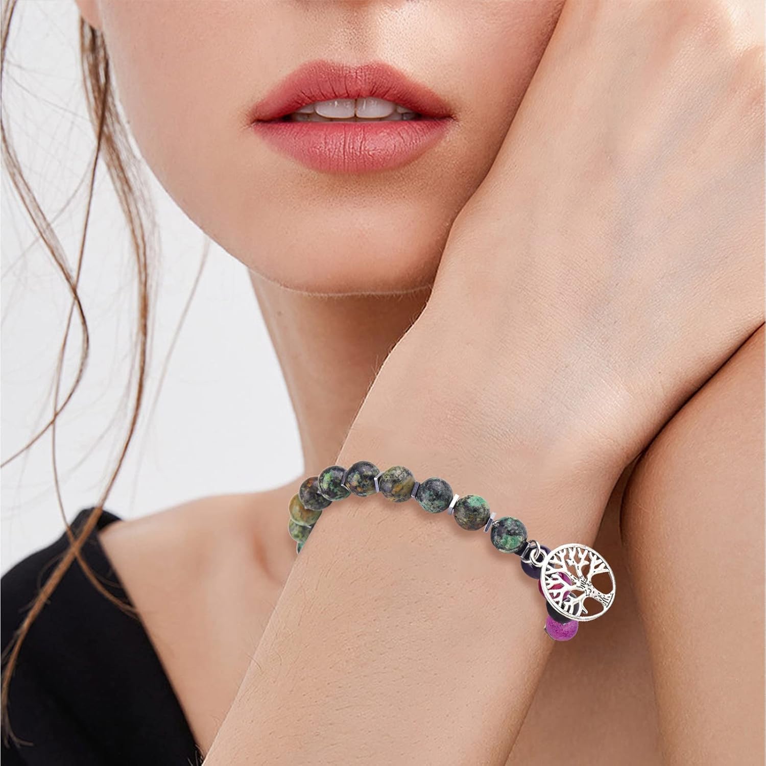 Mothers Day Gifts for Nana Gifts for GrandmaNana, Tree of life Natural Stone Bracelet for womenGrandma Birthday Gifts Nana Gifts
