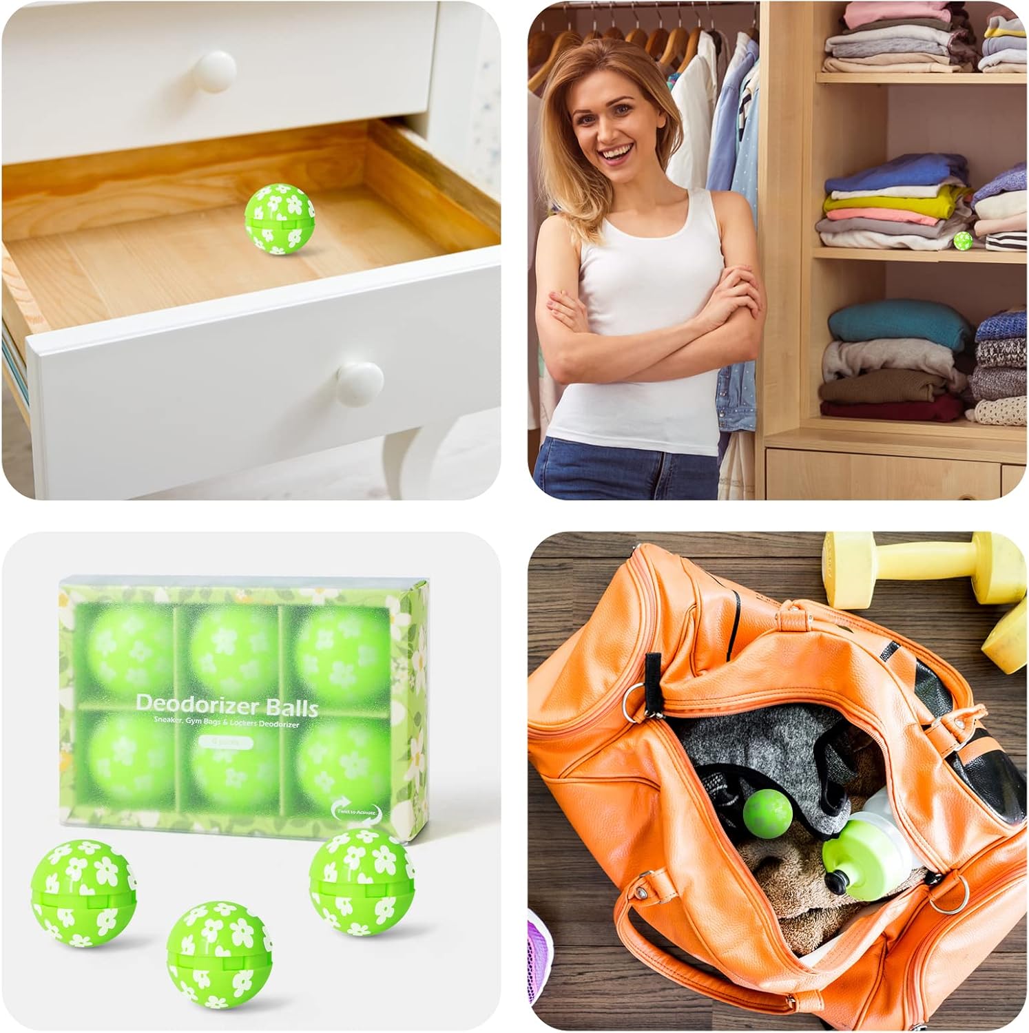 Pelotas desodorantes para tenis, bolas de olor para tenis, desodorante de zapatos para tenis, bolsas de gimnasio, taquillas, coche, aroma fresco de