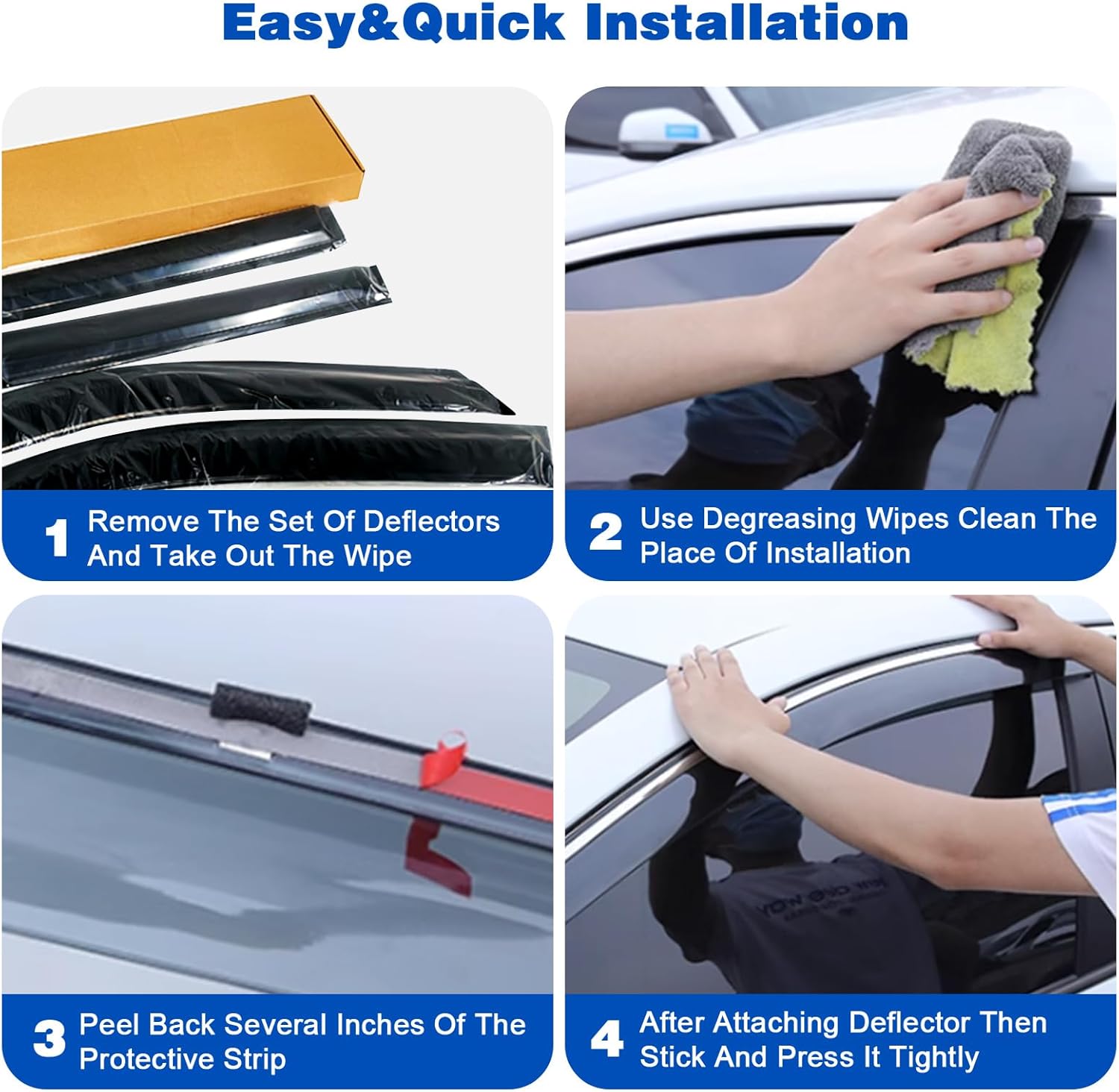 4 viseras de ventana, deflectores de ventilación, protección solar, viento, lluvia, se adapta a Mazda-CX-5 2017-2023 Viseras de ventana de automóvil