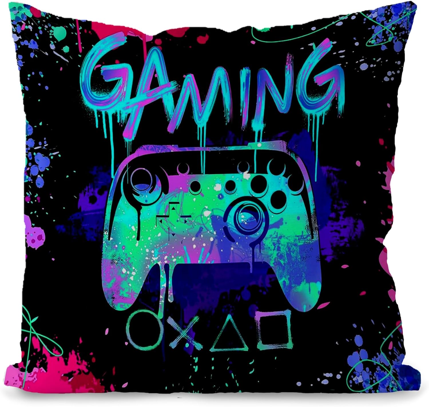 Almohadas para videojuegos, fundas de almohada de 18 x 18 pulgadas, decoración de sala de juegos, decoración de sala de juegos, funda de almohada