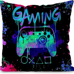 Almohadas para videojuegos, fundas de almohada de 18 x 18 pulgadas, decoración de sala de juegos, decoración de sala de juegos, funda de almohada Almohadas para videojuegos, fundas de almohada de 18 x 18 pulgadas, decoración de sala de juegos, decoración de sala de juegos, funda de almohada