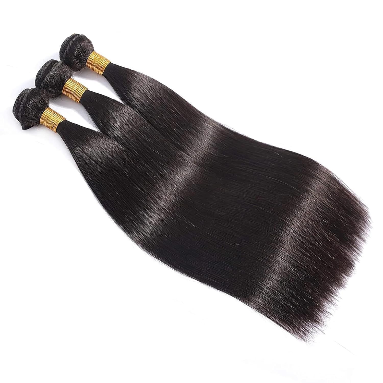Paquetes de cabello humano 10A, un solo cabello humano lacio y sedoso para mujeres negras, 14 pulgadas, 100% sin procesar, virgen, sin procesar,