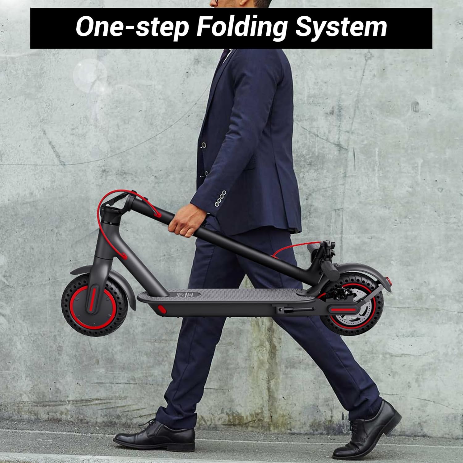 Electric Scooter Adults Teens, 500W Peak Motor, 20 Miles Range, 15.5Mph eScooter, 8.5″ Tires, Dual Braking System, Portable Folding Commuting