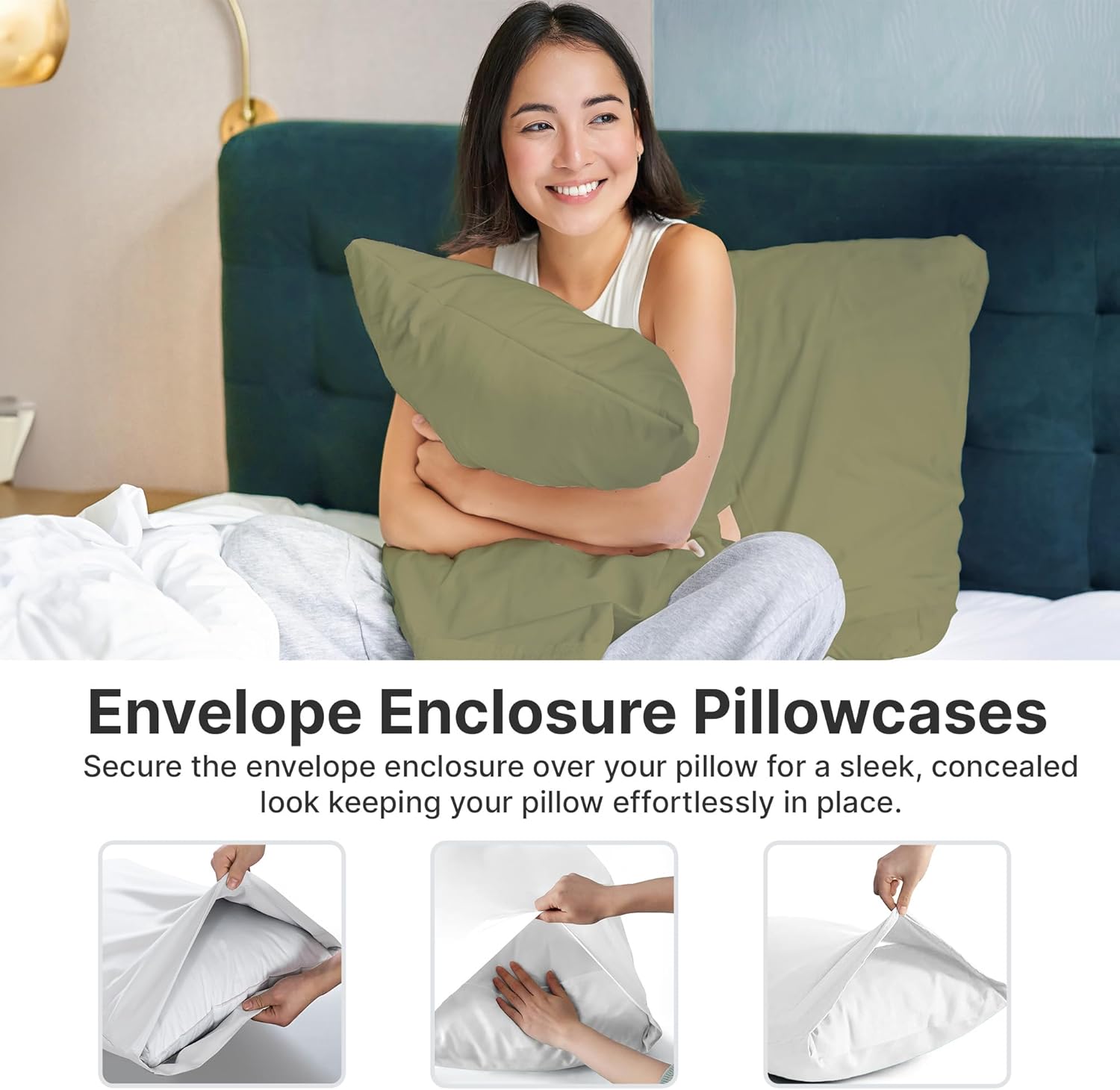 Sábanas de bolsillo extra profundas, juego de sábanas de 7 piezas, sábanas de tamaño King dividido, bolsillo profundo, sábanas de cama extra