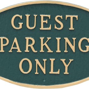 Montague Metal Products Letrero ovalado con inscripción Parking Only, verde cazador con letra dorada, 6 x 10 pulgadas Montague Metal Products Letrero ovalado con inscripción Parking Only, verde cazador con letra dorada, 6 x 10 pulgadas