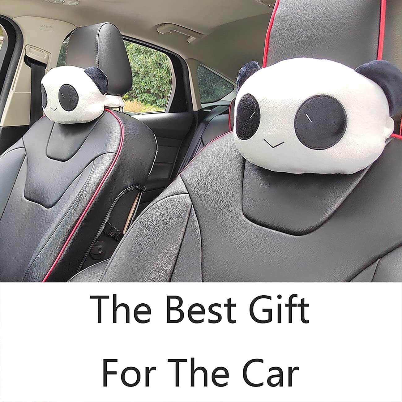 Sexysamba Almohada para reposacabezas de automóvil, almohada de cuello de dibujos animados para automóvil, cómoda almohada suave para asiento de