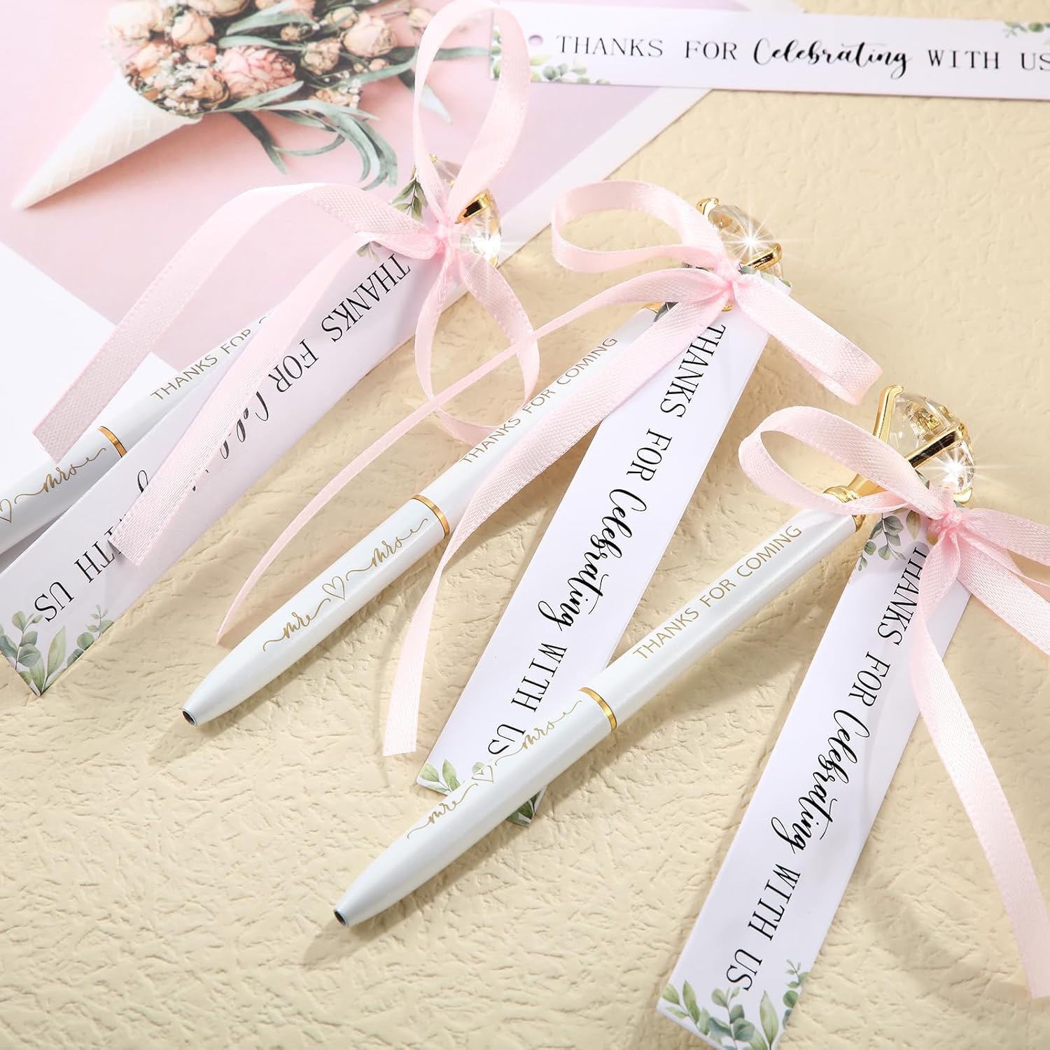 12 juegos de bolígrafos de boda para despedida de soltera, regalos de fiesta de boda, bolígrafos de diamante de tinta negra, bolígrafo de boda con
