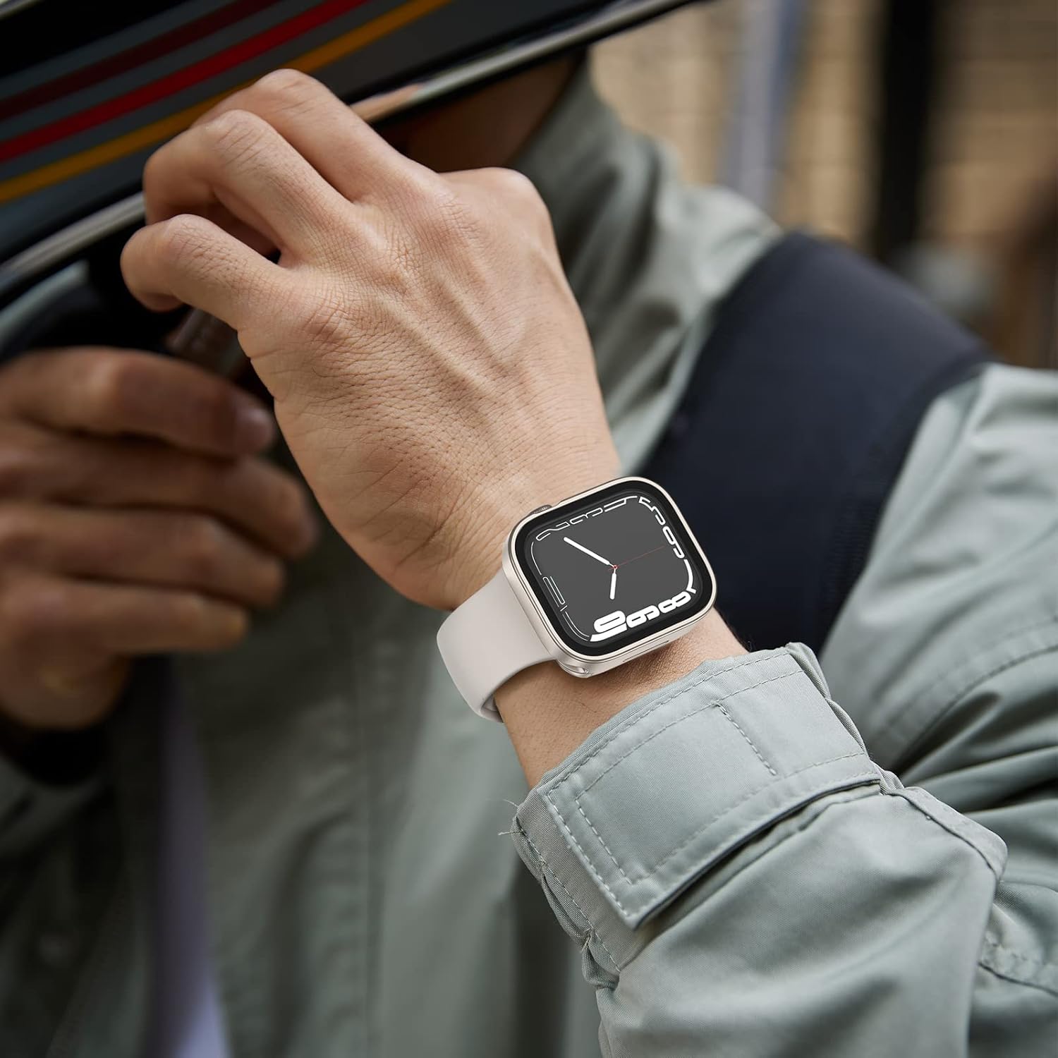 Paquete de 2 fundas impermeables 2 en 1 para Apple Watch Series SE 6, 5, 4, de 1.732 pulgadas, parachoques delantero y trasero de PC con protector
