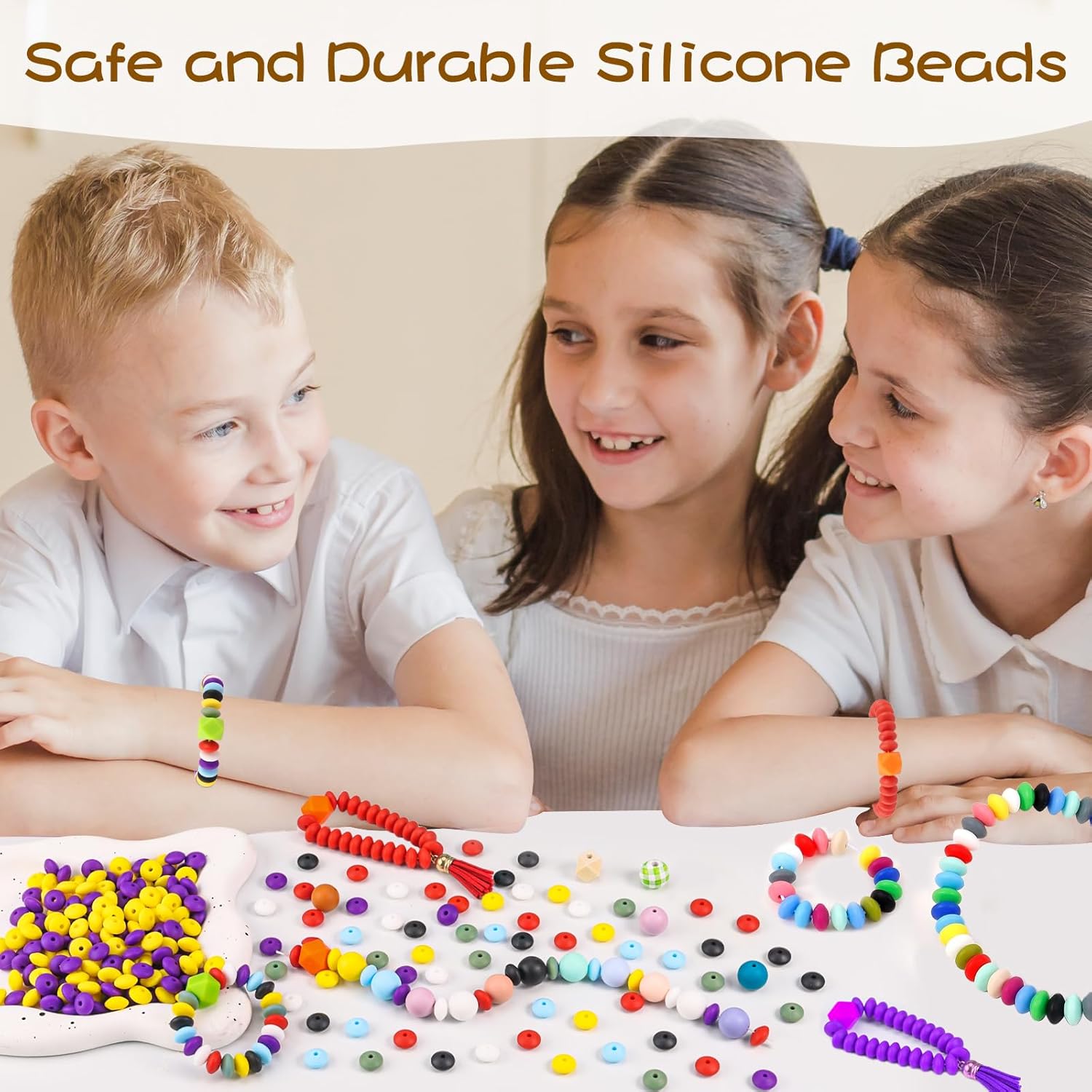 100 cuentas de lentejas de silicona, cuentas focales de silicona de goma de 0.472 pulgadas a granel para llavero, pulsera, collar, manualidades