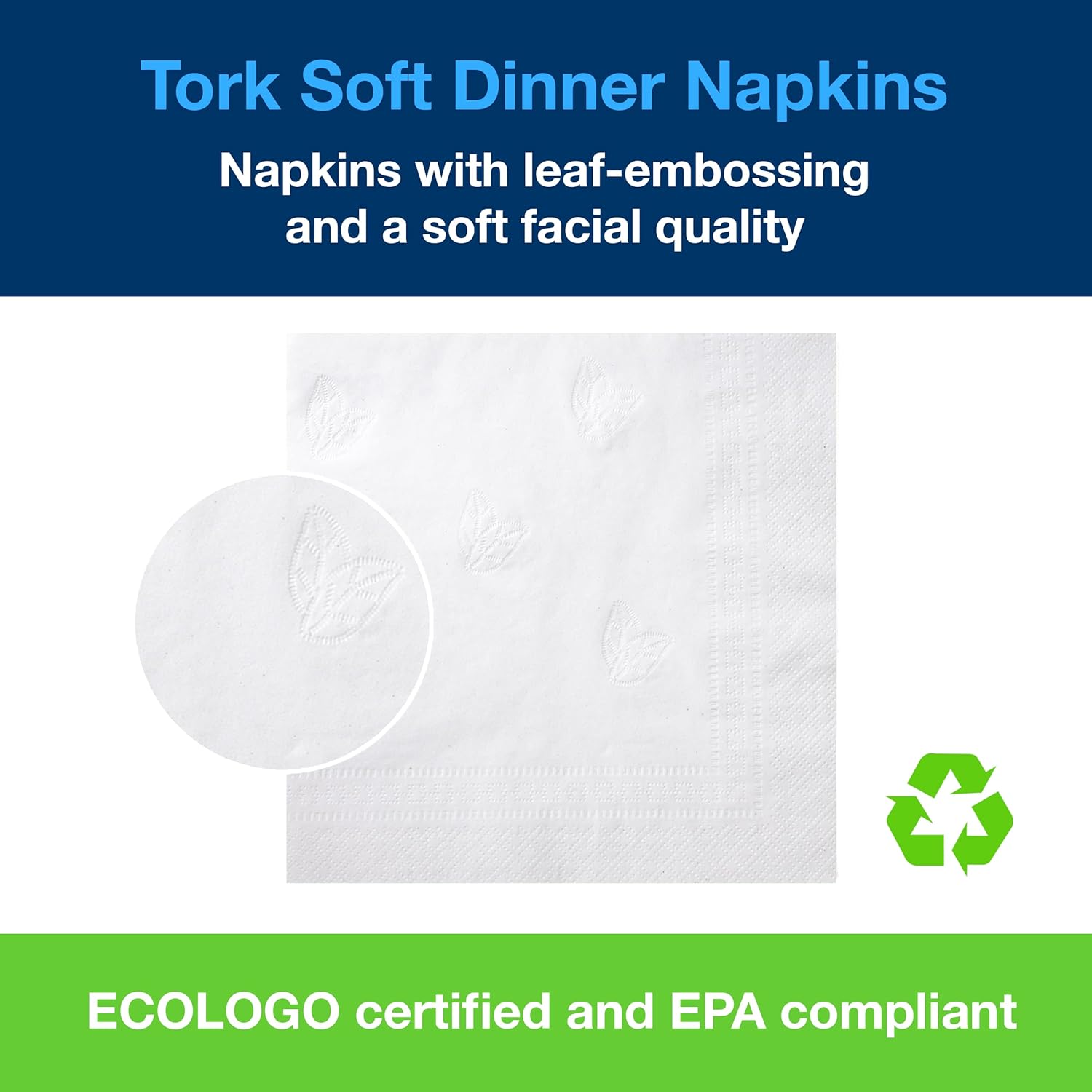 Tork Advanced NP5240C Servilletas suaves, plegadas en 14, diseño de hojas en relieve, 2 capas, 15 pulgadas de ancho x 16.25 pulgadas, color blanco