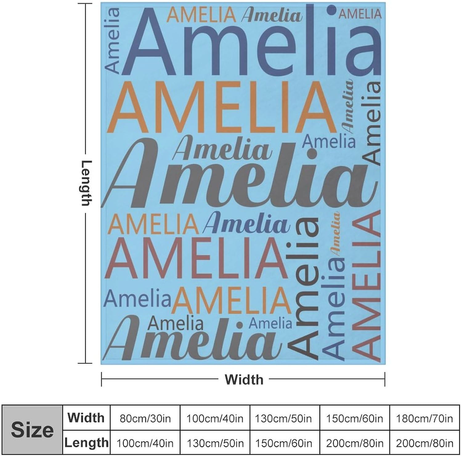 Manta personalizada para niños y adultos con nombre, manta de bebé personalizada para niños y niñas, manta personalizada con nombre, 30 x 40 pulgadas