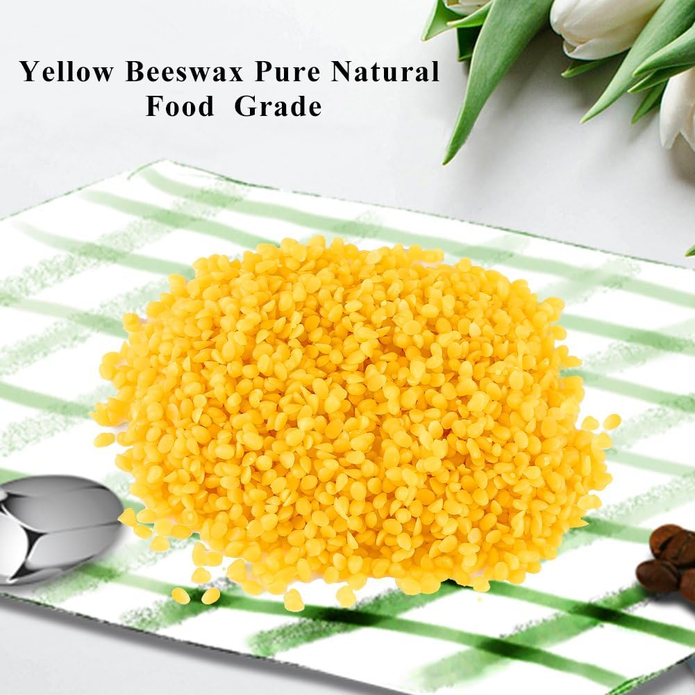 Cera de abejas, perlas de cera de abejas de 1.76 oz (50 g), color amarillo, calidad alimentaria, cera de abeja, materiales cosméticos para