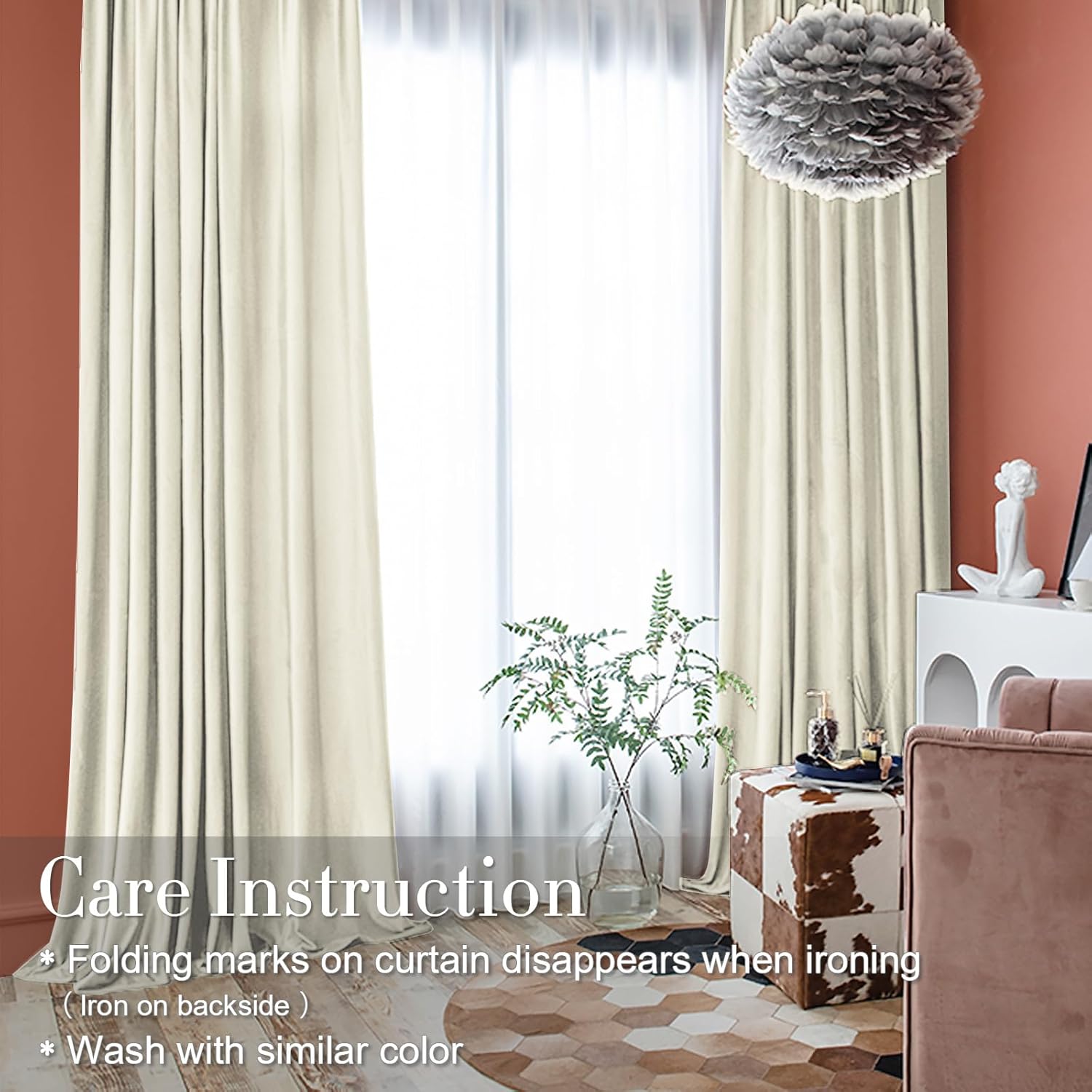 jinchan – Cortina extralarga y elegante de terciopelo que filtra la luz, para dormitorio y sala de estar, cortinas de privacidad a la moda,