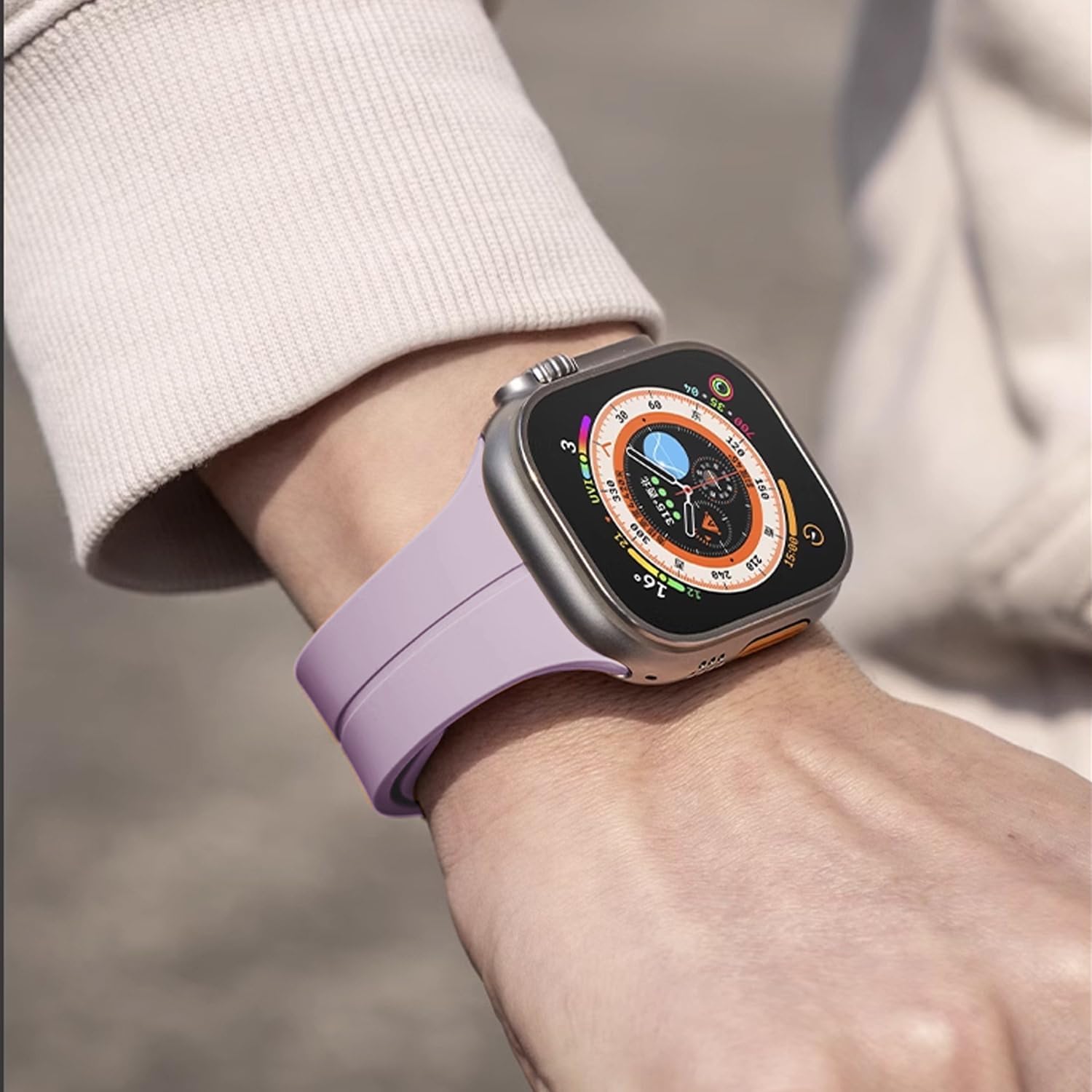 Correa magnética compatible con Apple Watch Band 1.929 in 1.772 in 1.732 in 1.654 in 1.614 in 1.575 in 1.496 in hombres mujeres correa deportiva de