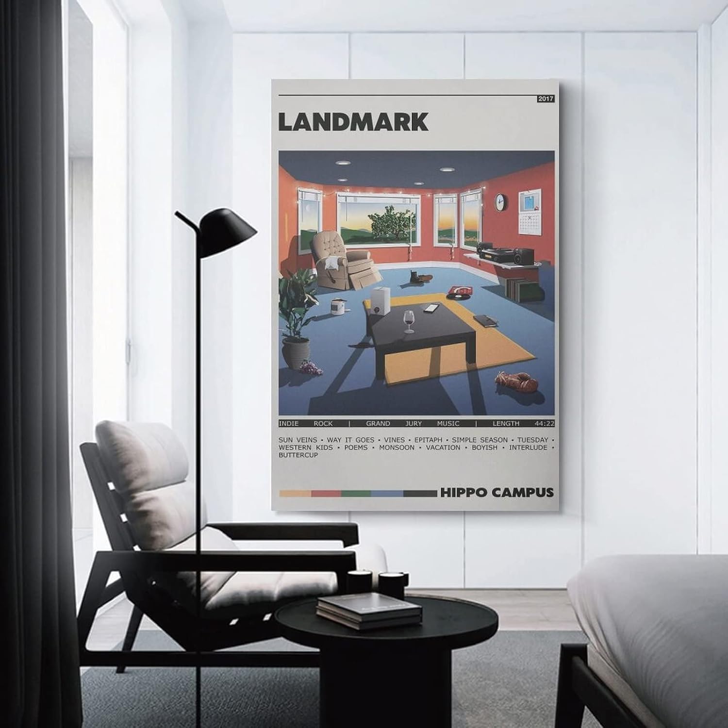 Póster de lienzo de hipopótamo campus, decoración de dormitorio, paisaje, oficina, regalo de cumpleaños de San Valentín, estilo sin marco, 12 x 18
